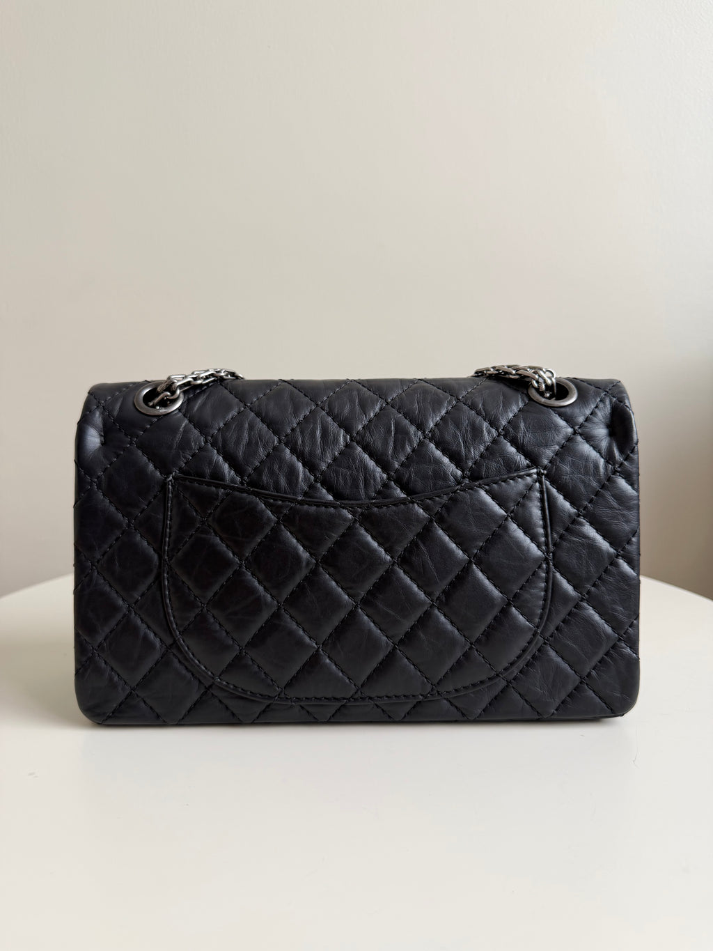 Chanel Small Reissue Black Crinkle Calfskin Ruthenium Hardware (Series 13)
