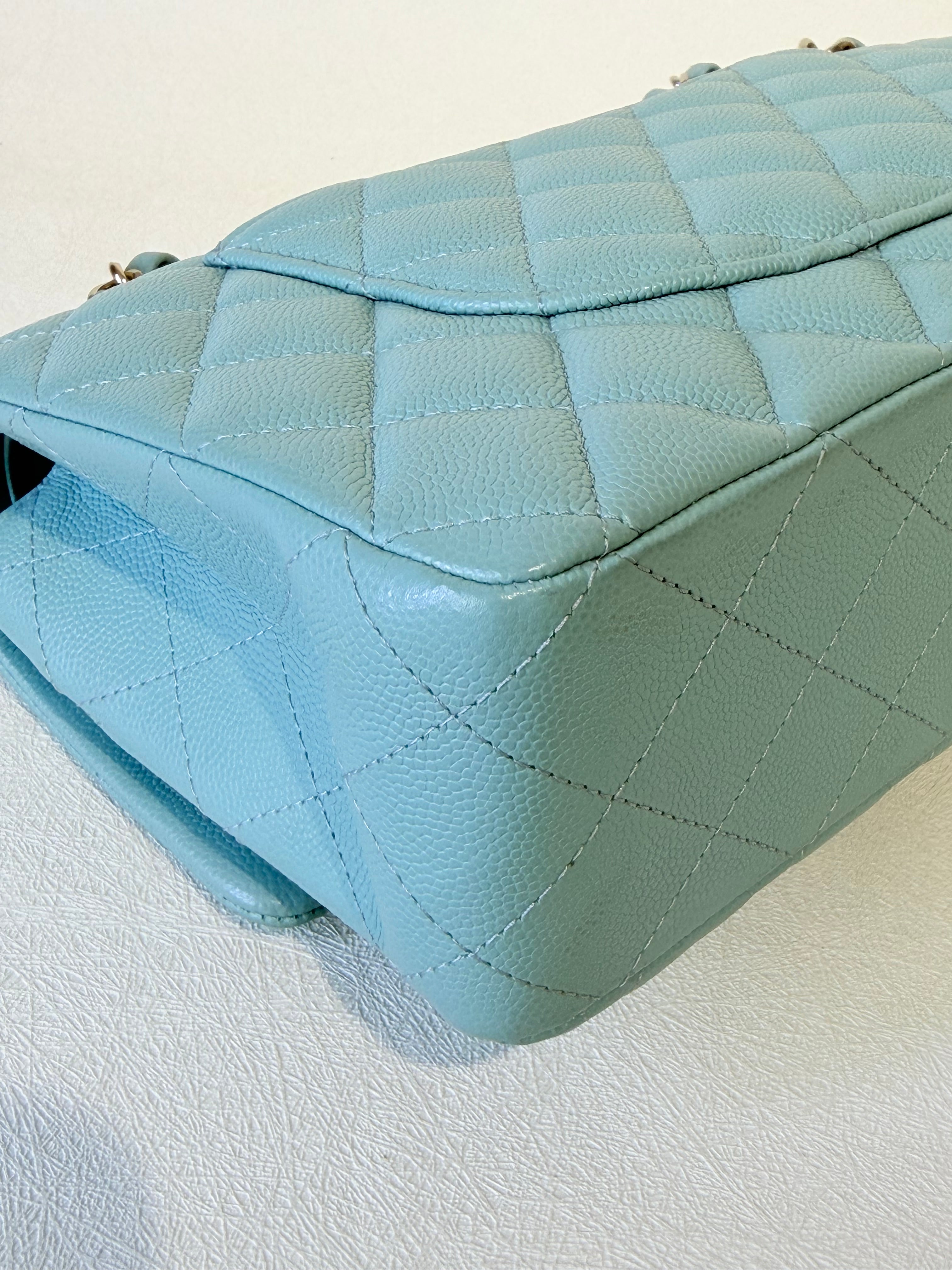 Chanel Medium Classic Double Flap in Tiffany Caviar Gold Hardware