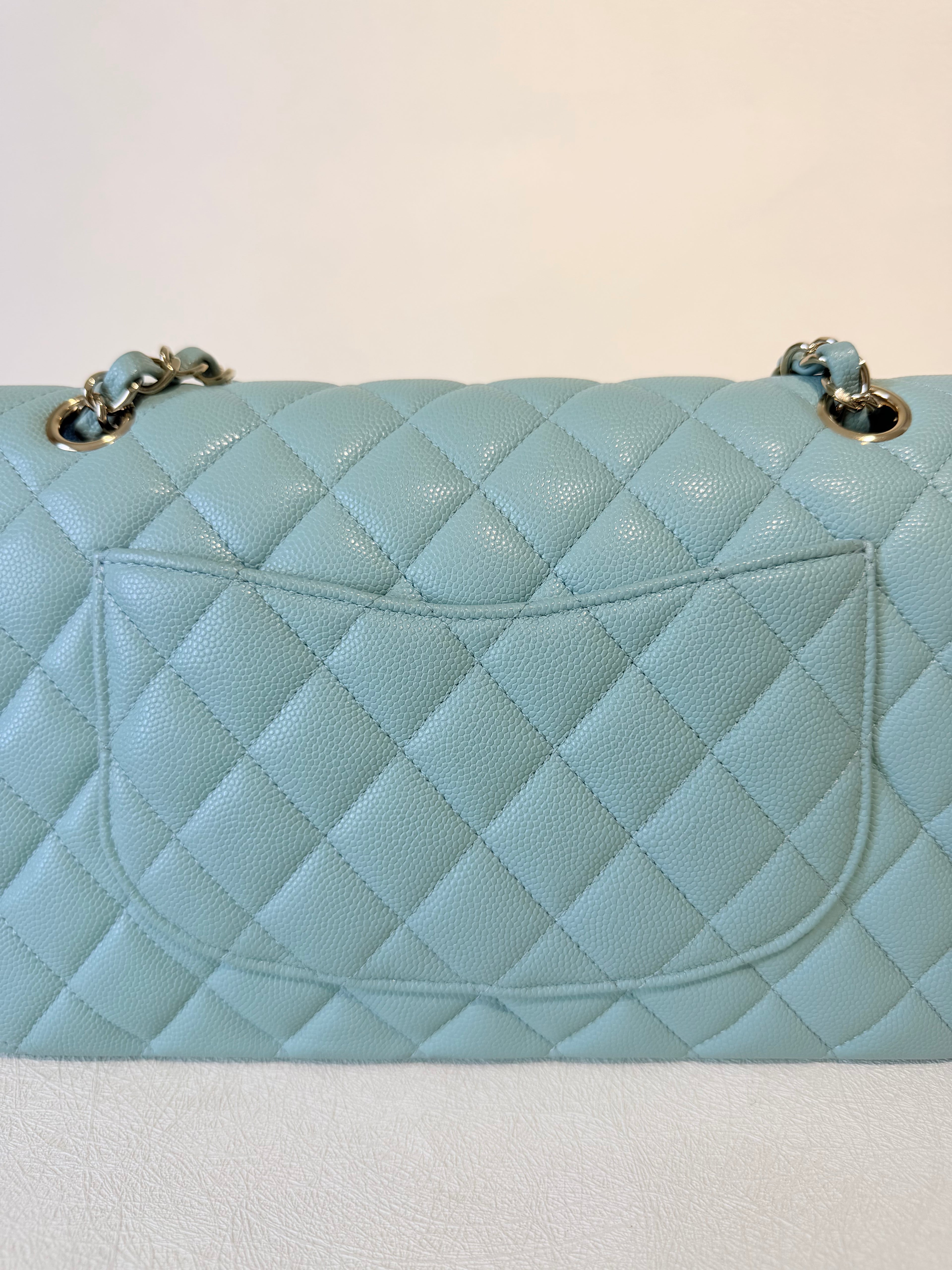 Chanel Medium Classic Double Flap in Tiffany Caviar Gold Hardware