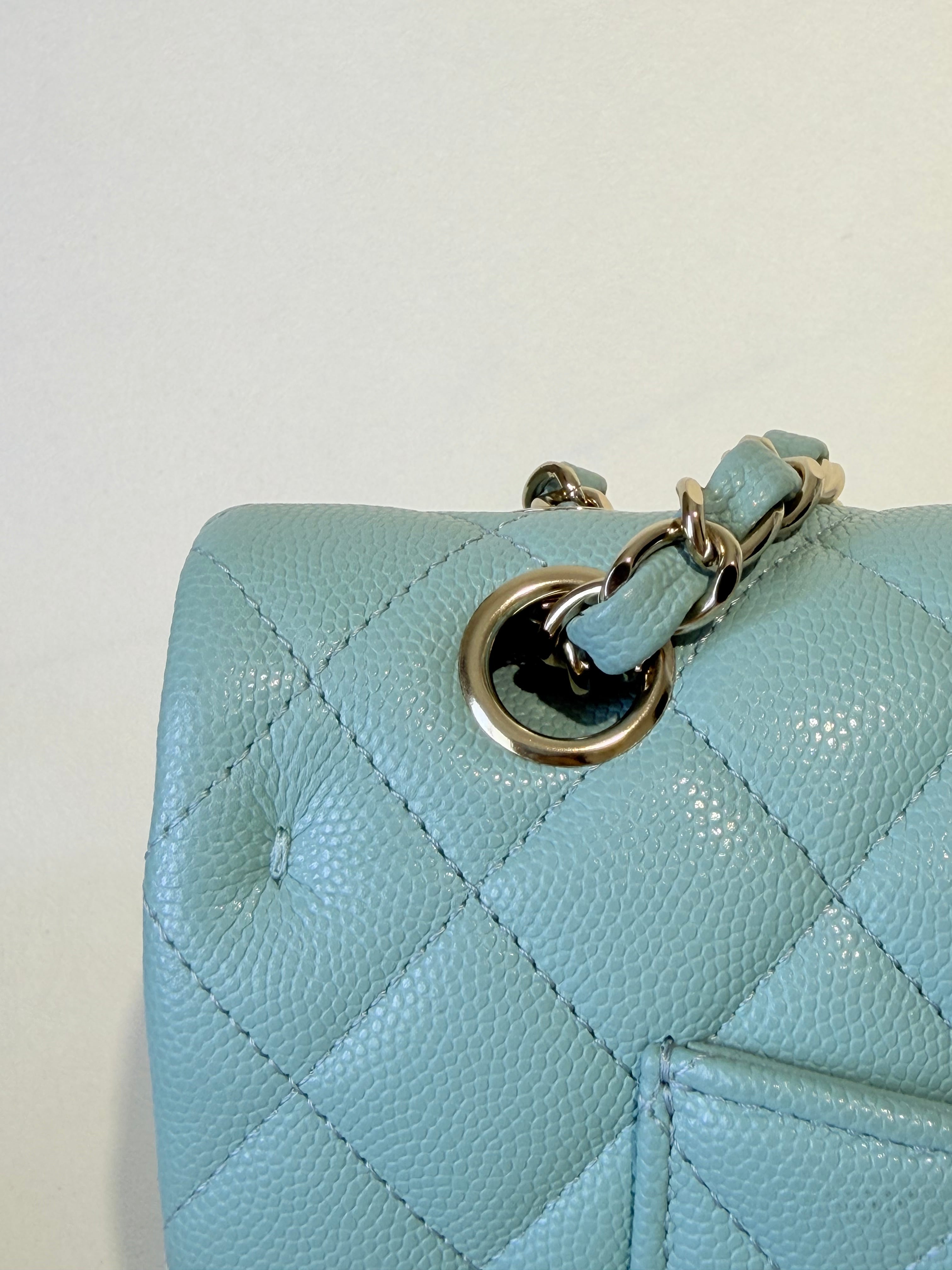 Chanel Medium Classic Double Flap in Tiffany Caviar Gold Hardware