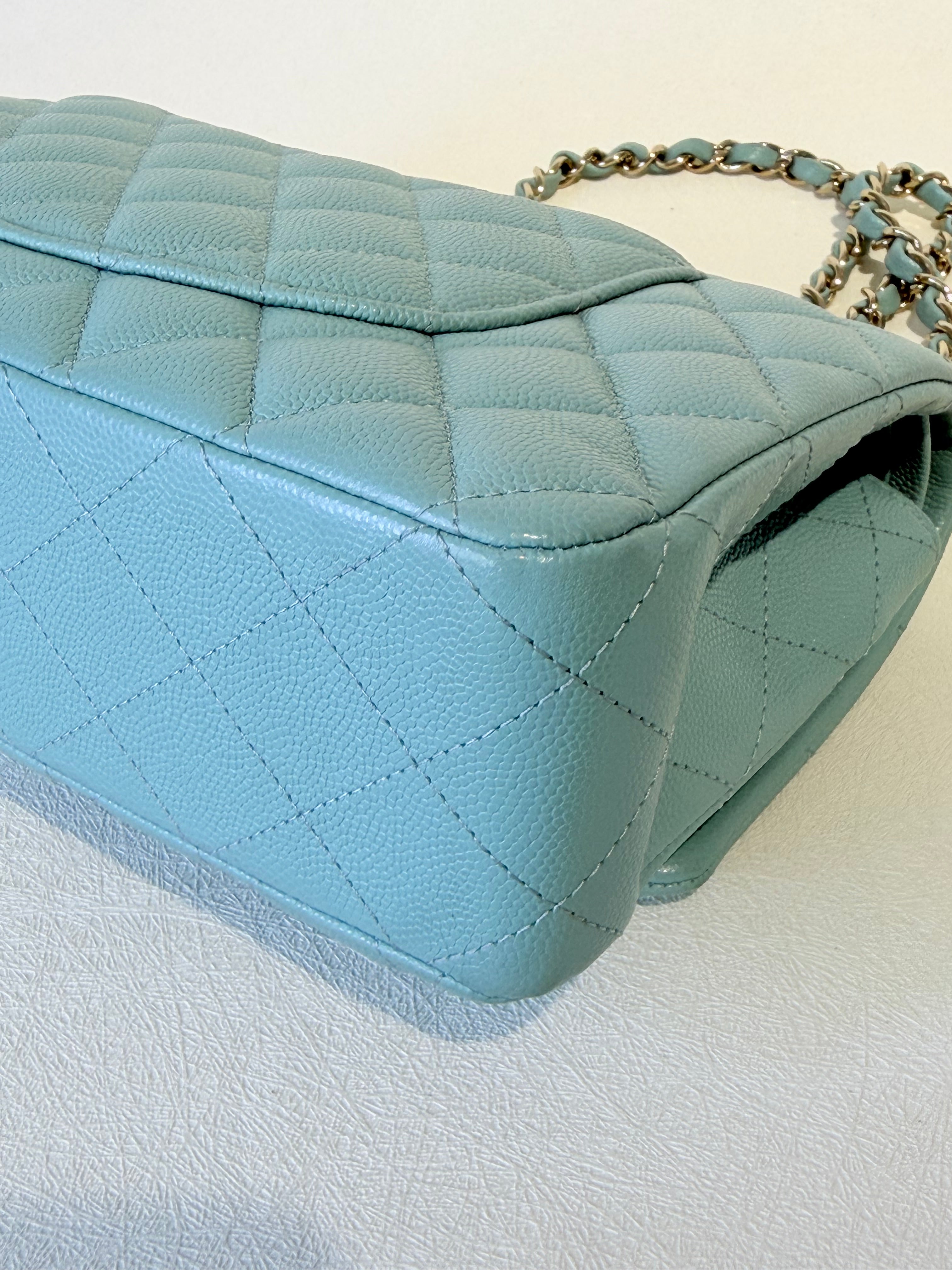Chanel Medium Classic Double Flap in Tiffany Caviar Gold Hardware
