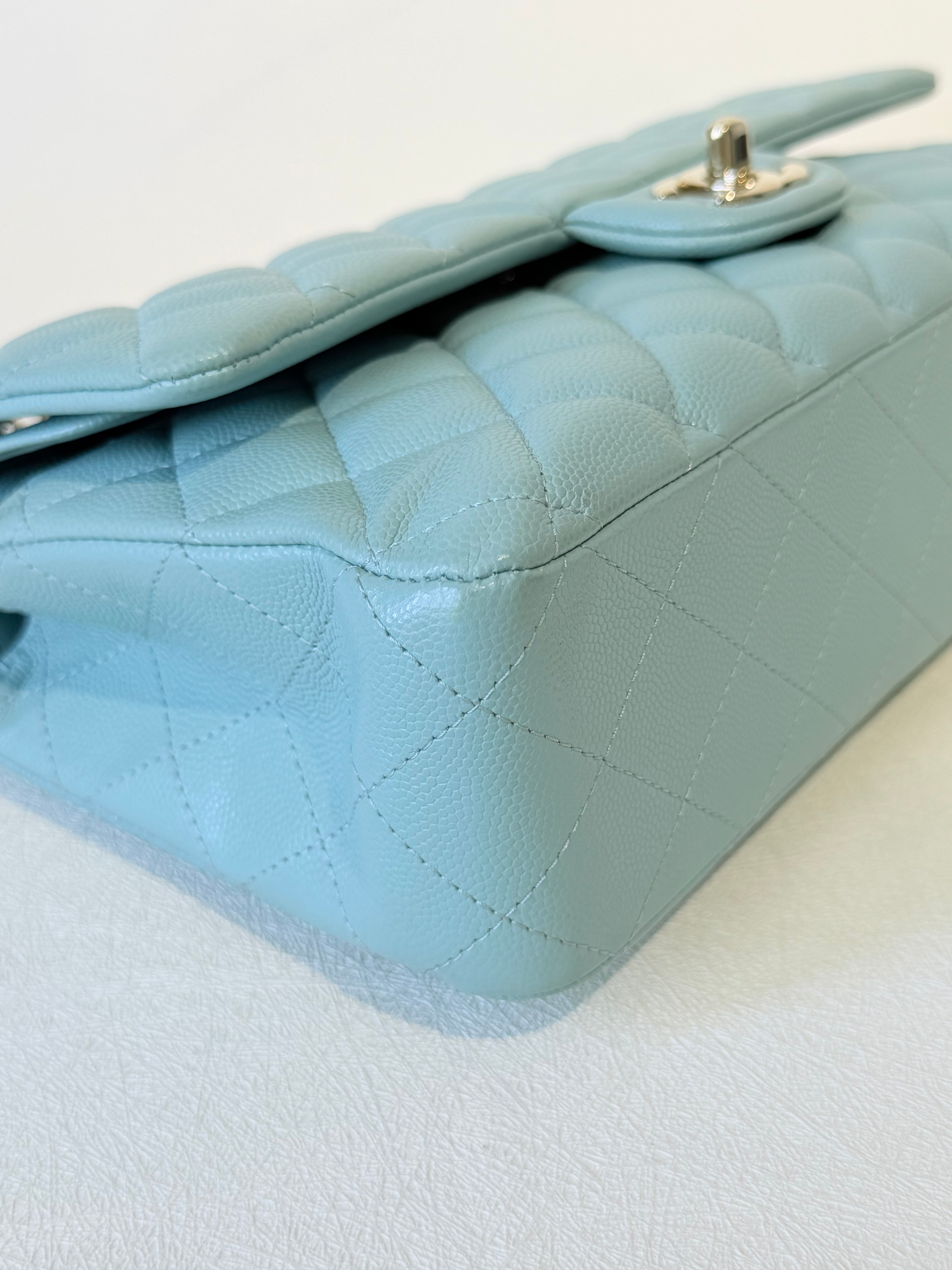 Chanel Medium Classic Double Flap in Tiffany Caviar Gold Hardware