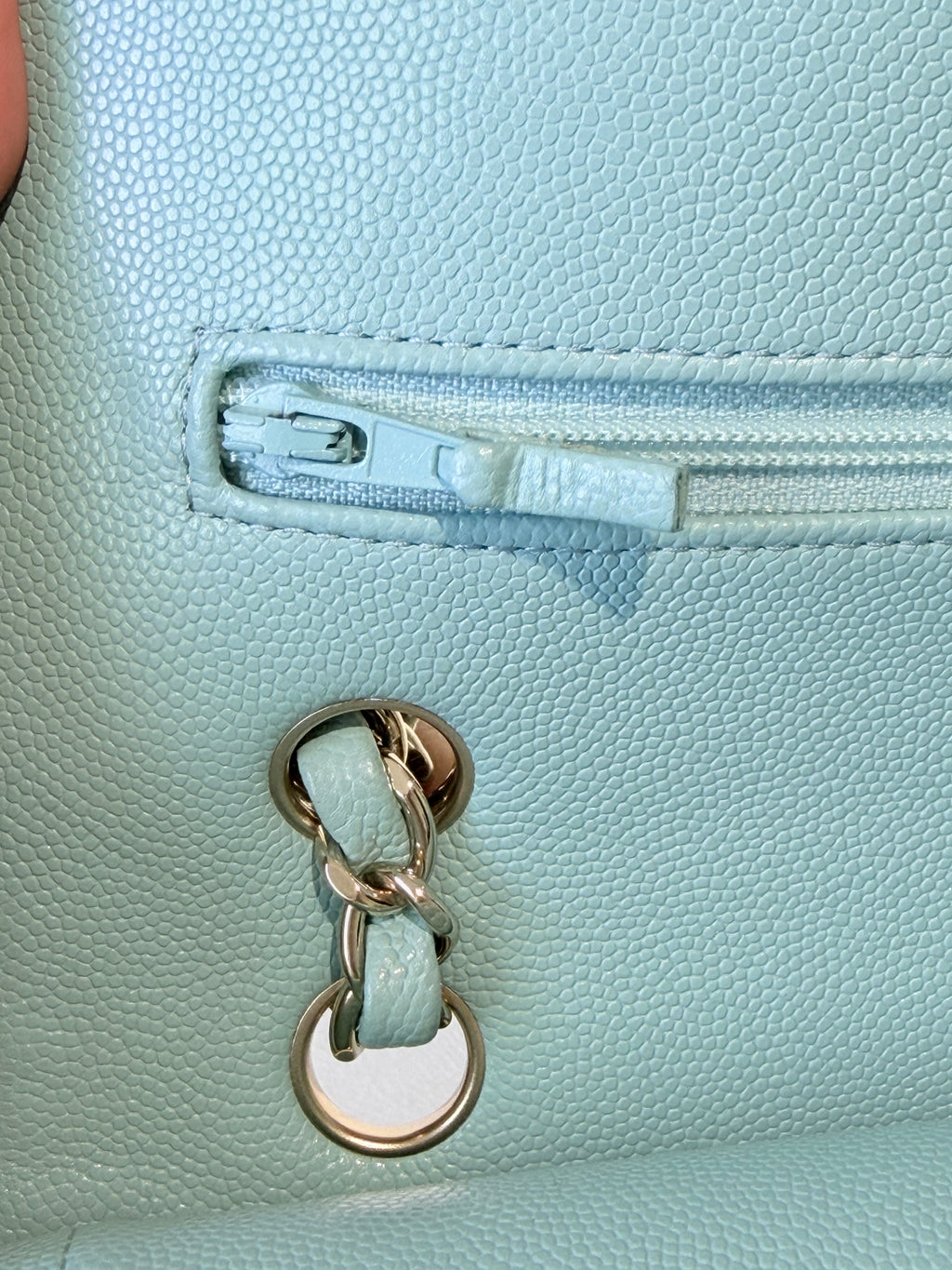 Chanel Medium Classic Double Flap in Tiffany Caviar Gold Hardware