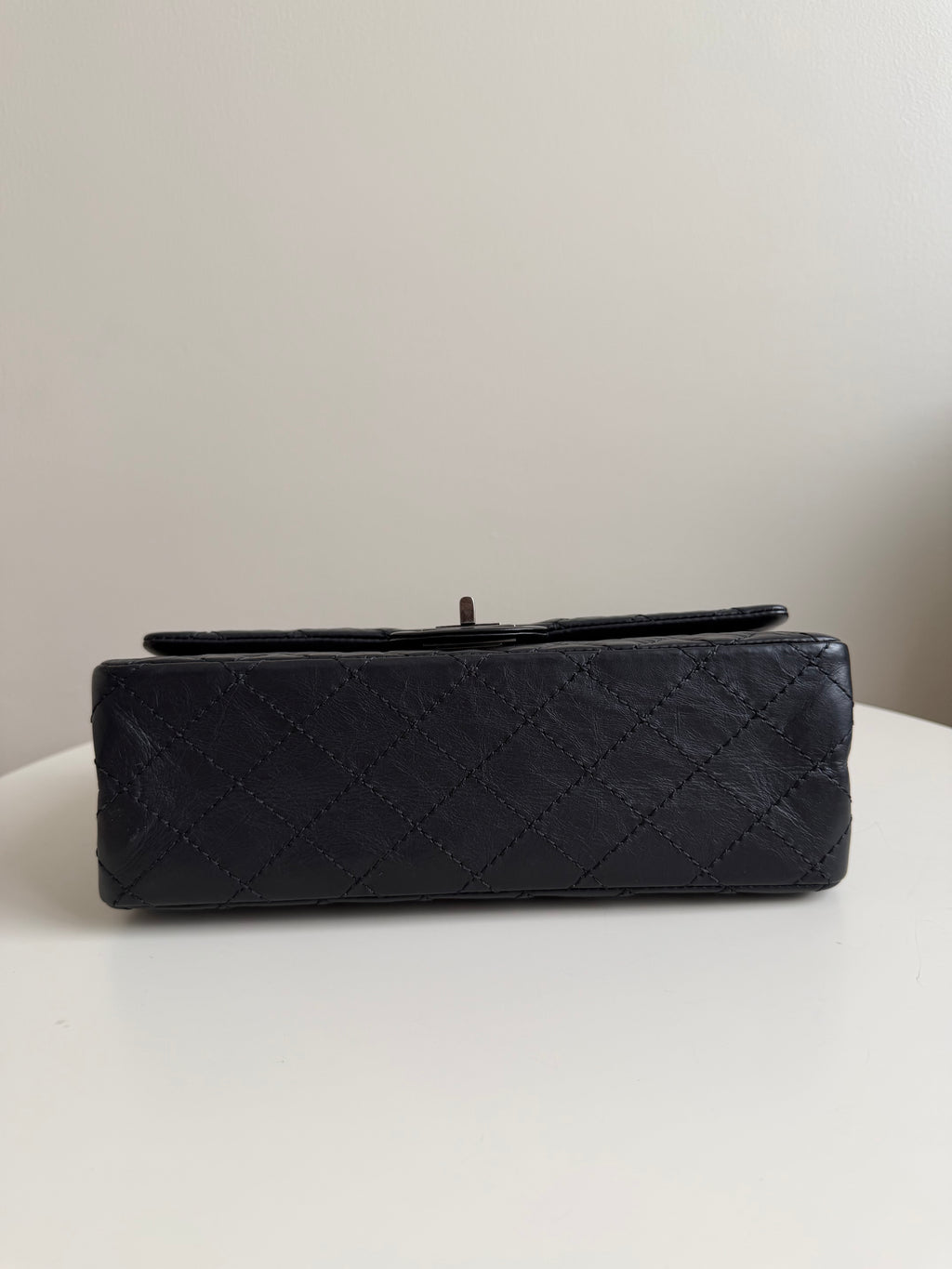 Chanel Small Reissue Black Crinkle Calfskin Ruthenium Hardware (Series 13)