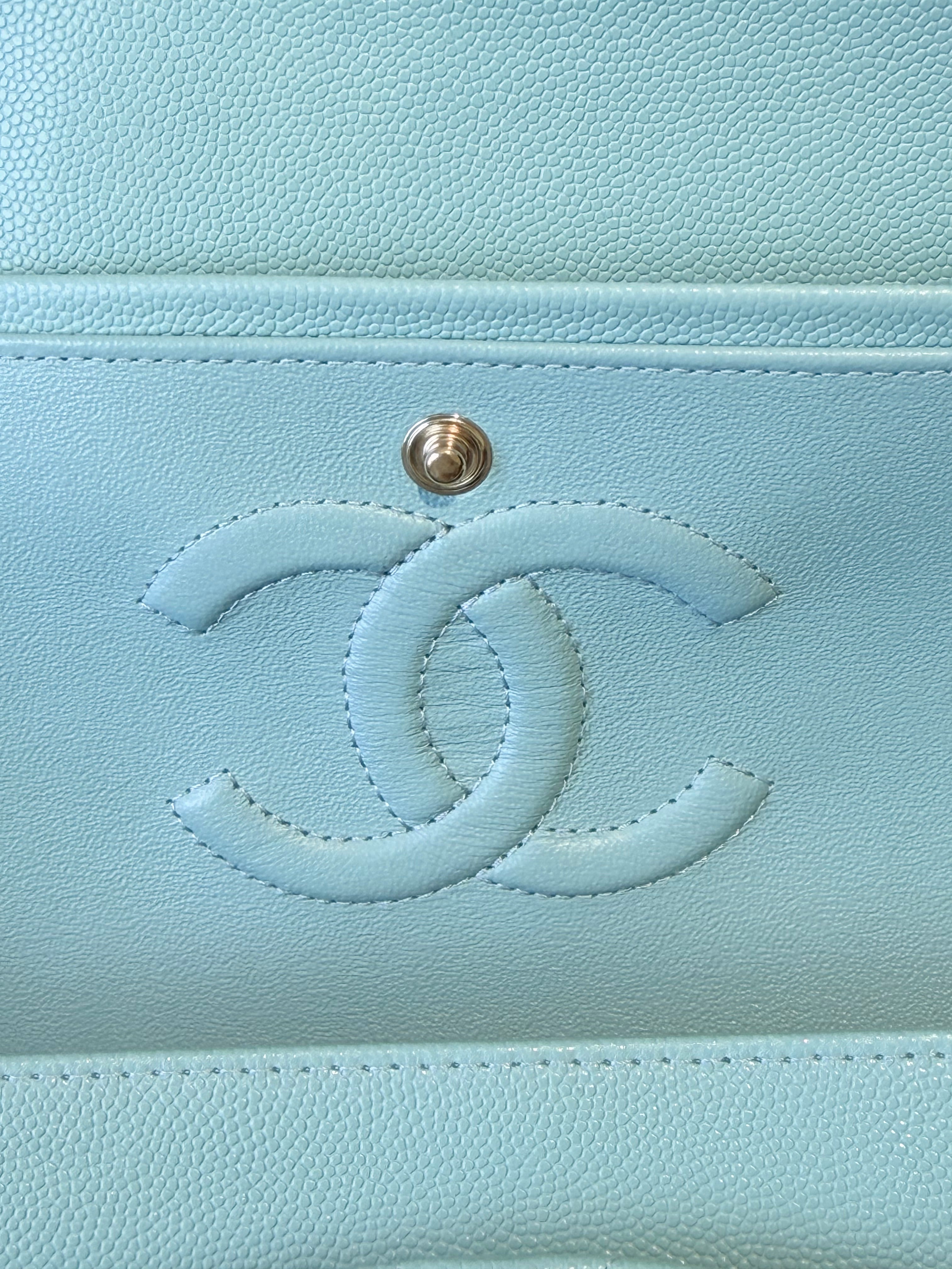 Chanel Medium Classic Double Flap in Tiffany Caviar Gold Hardware