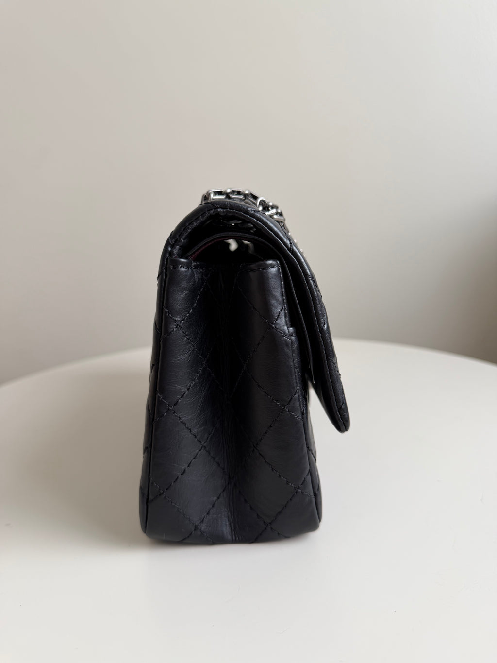 Chanel Small Reissue Black Crinkle Calfskin Ruthenium Hardware (Series 13)