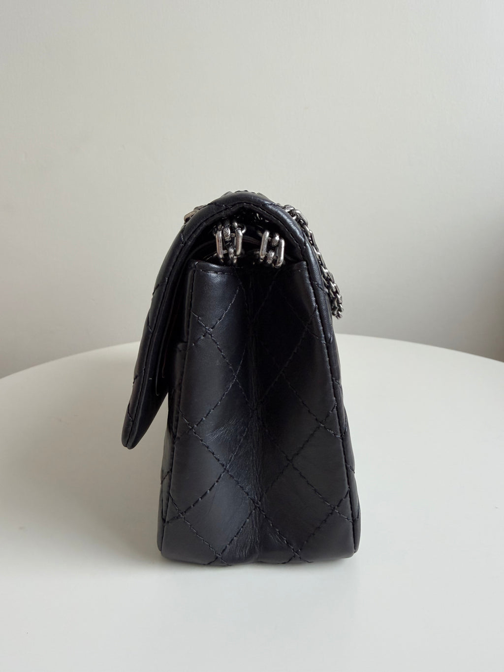 Chanel Small Reissue Black Crinkle Calfskin Ruthenium Hardware (Series 13)