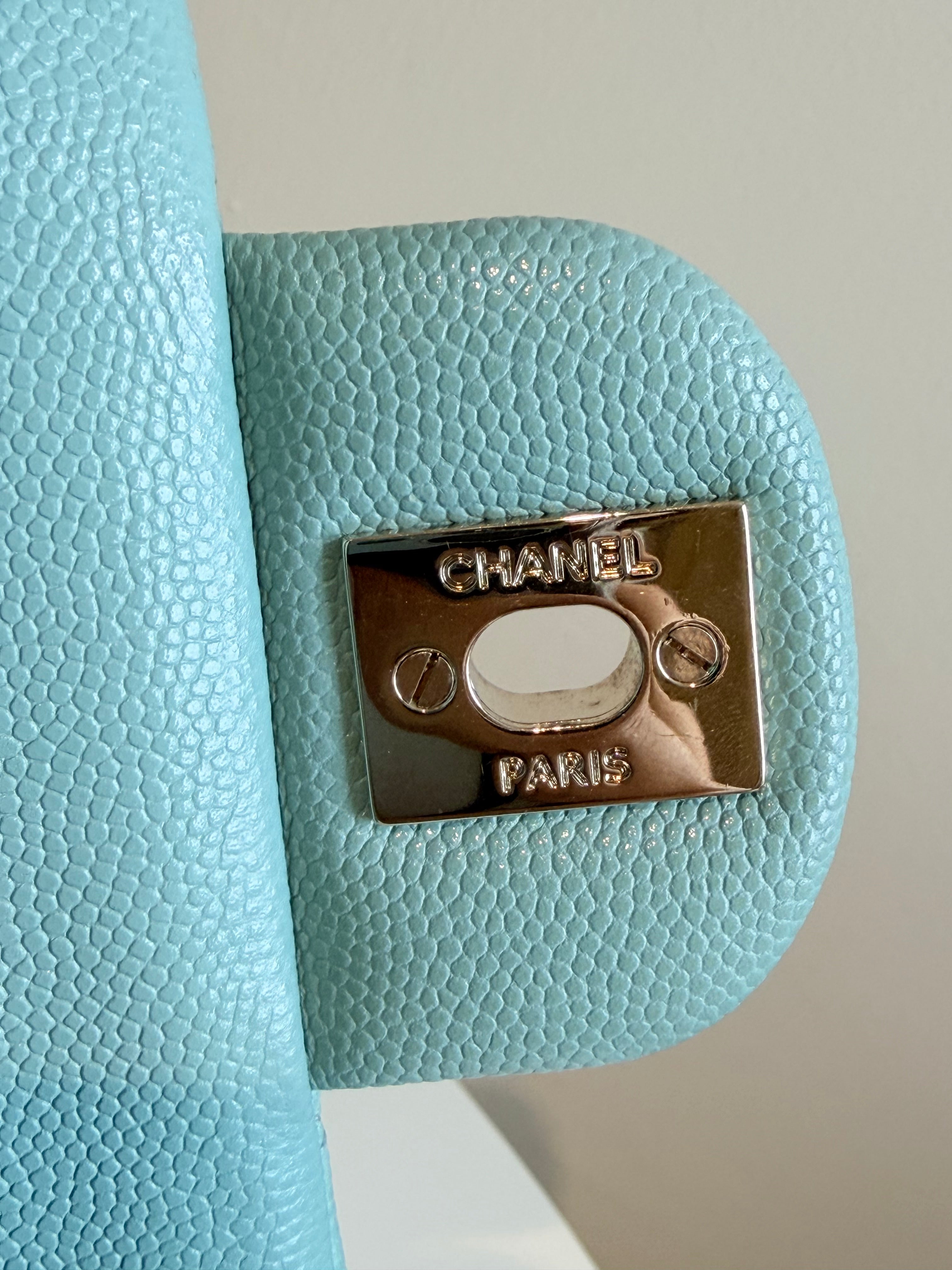 Chanel Medium Classic Double Flap in Tiffany Caviar Gold Hardware