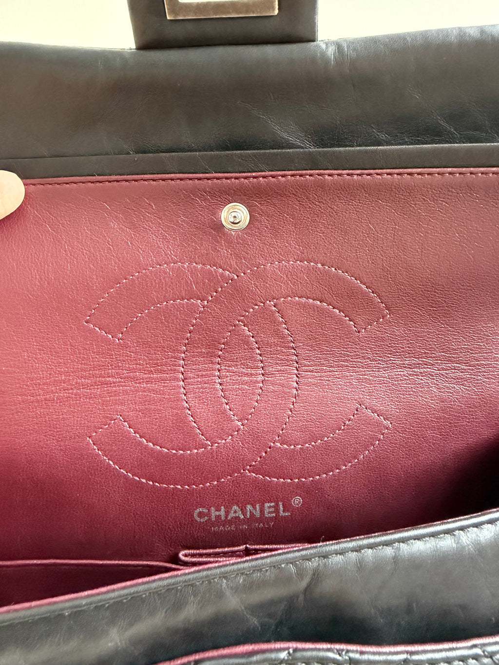 Chanel Small Reissue Black Crinkle Calfskin Ruthenium Hardware (Series 13)