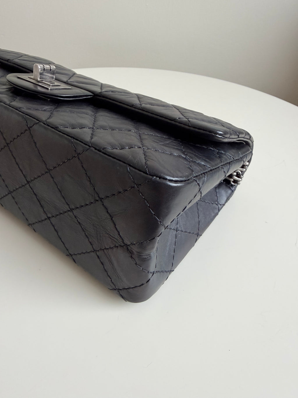 Chanel Small Reissue Black Crinkle Calfskin Ruthenium Hardware (Series 13)