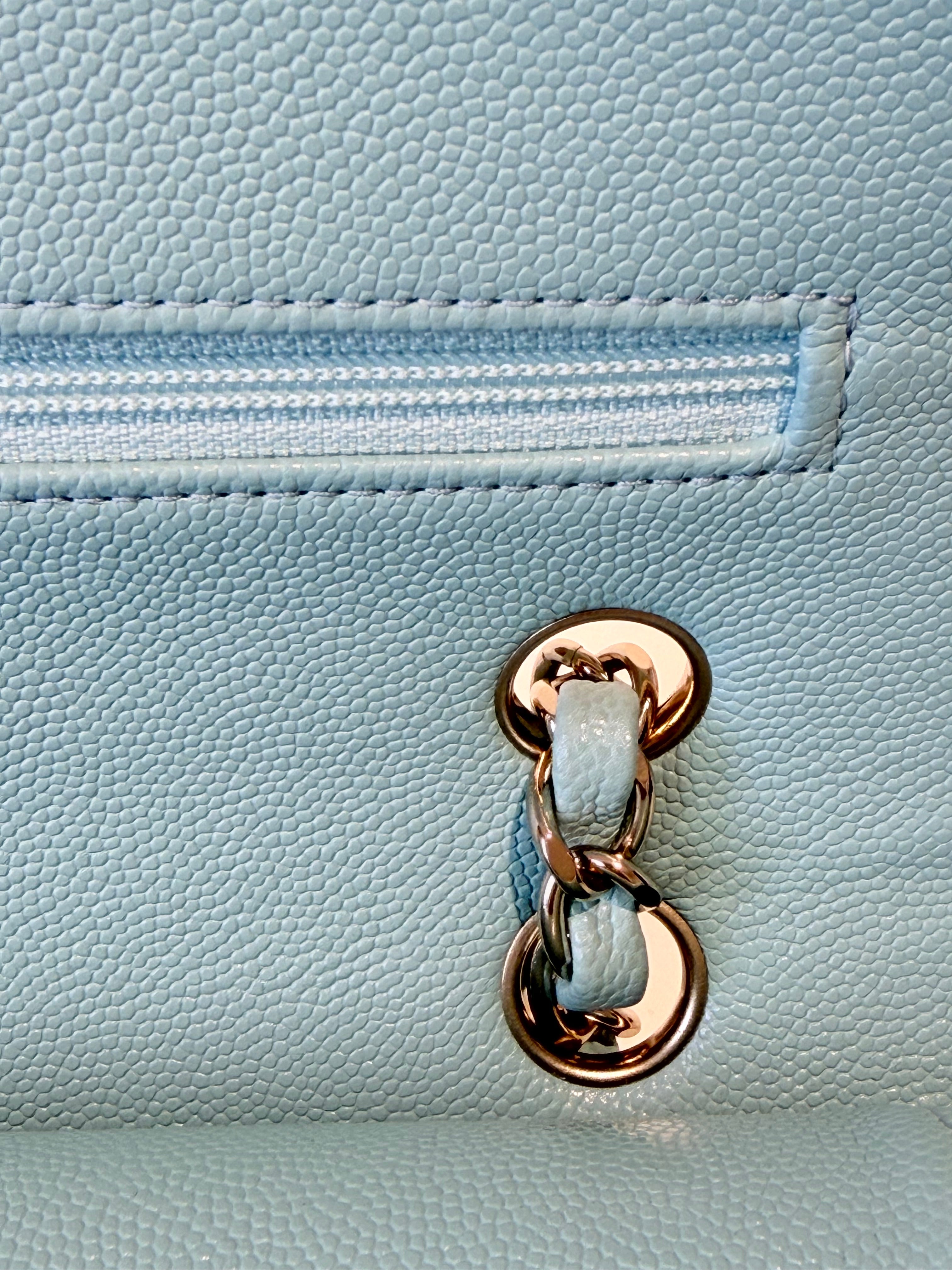 Chanel Medium Classic Double Flap in Tiffany Caviar Gold Hardware