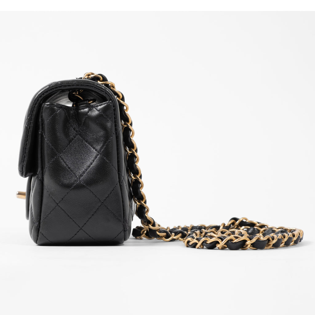 Chanel Classic Mini Rectangular Flap in Black Lambskin GHW (Series 27)