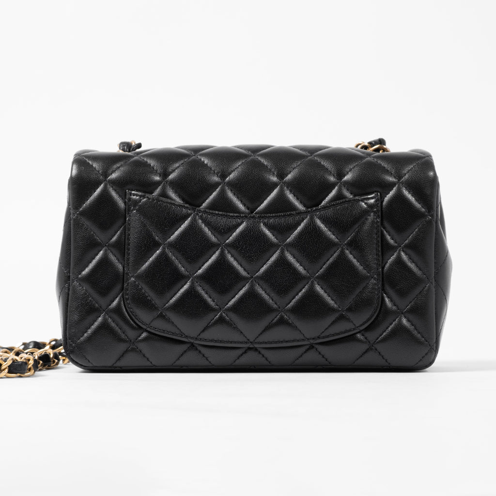 Chanel Classic Mini Rectangular Flap in Black Lambskin GHW (Series 27)
