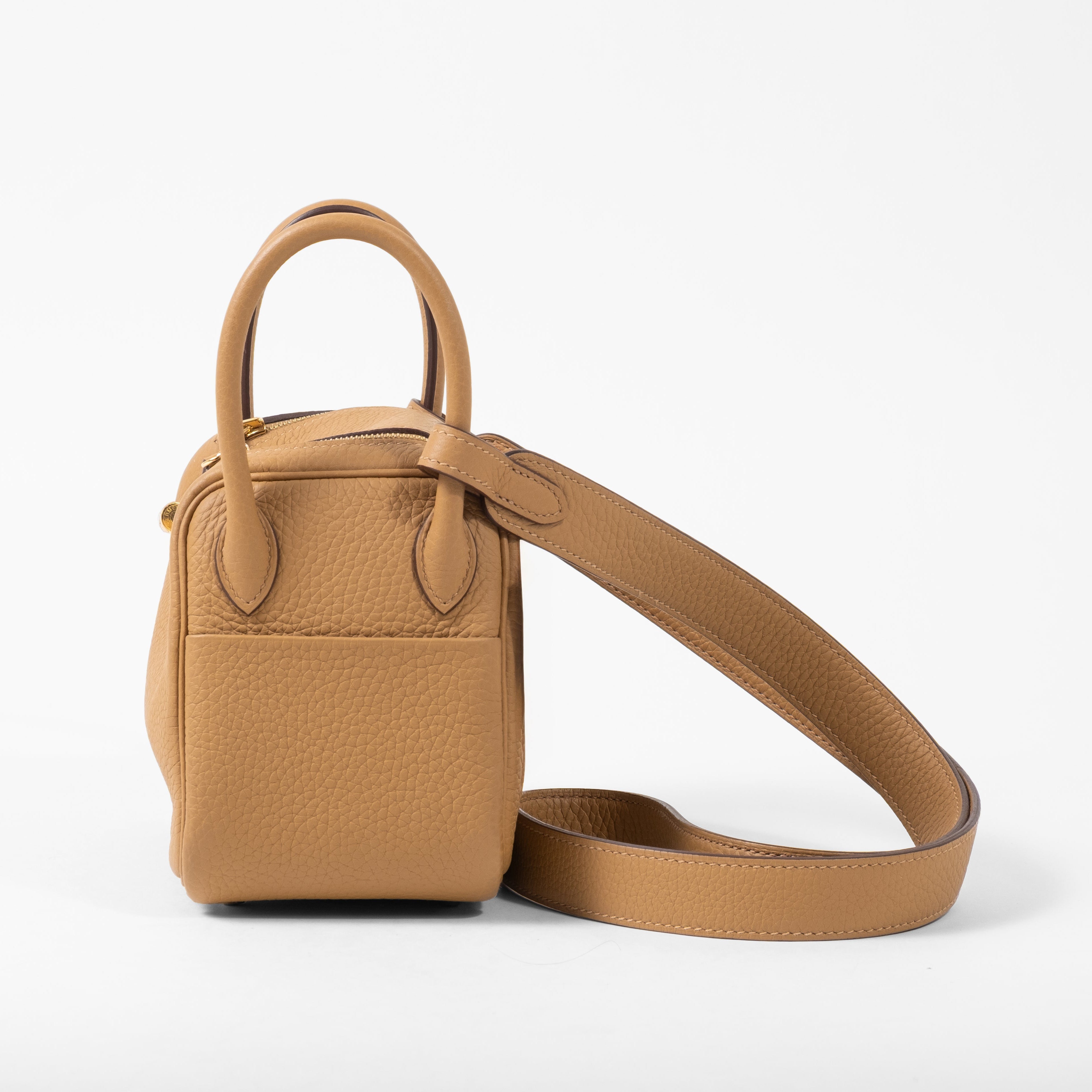 Hermes Mini Lindy Biscuit Gold Hardware