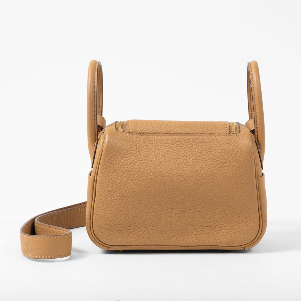 Hermes Mini Lindy Biscuit Gold Hardware