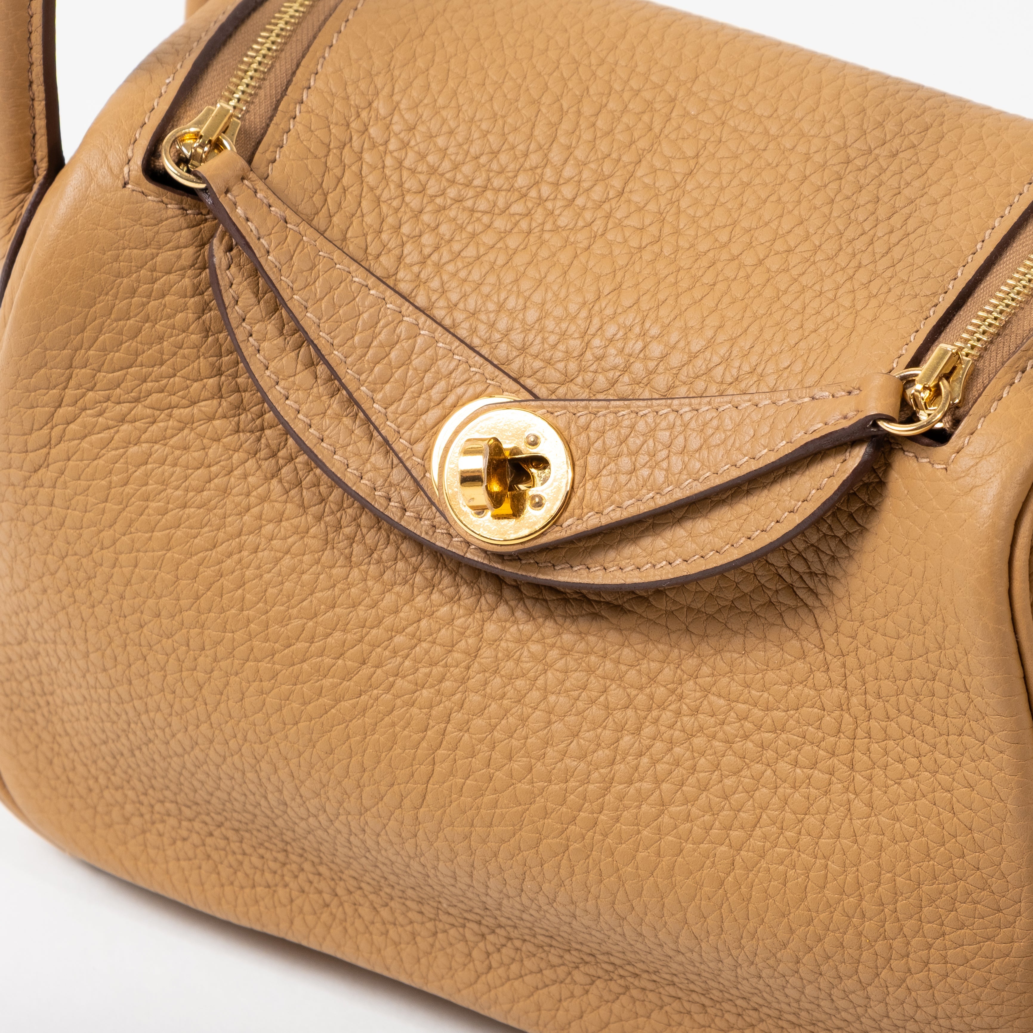 Hermes Mini Lindy Biscuit Gold Hardware