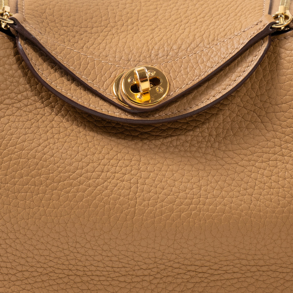 Hermes Mini Lindy Biscuit Gold Hardware