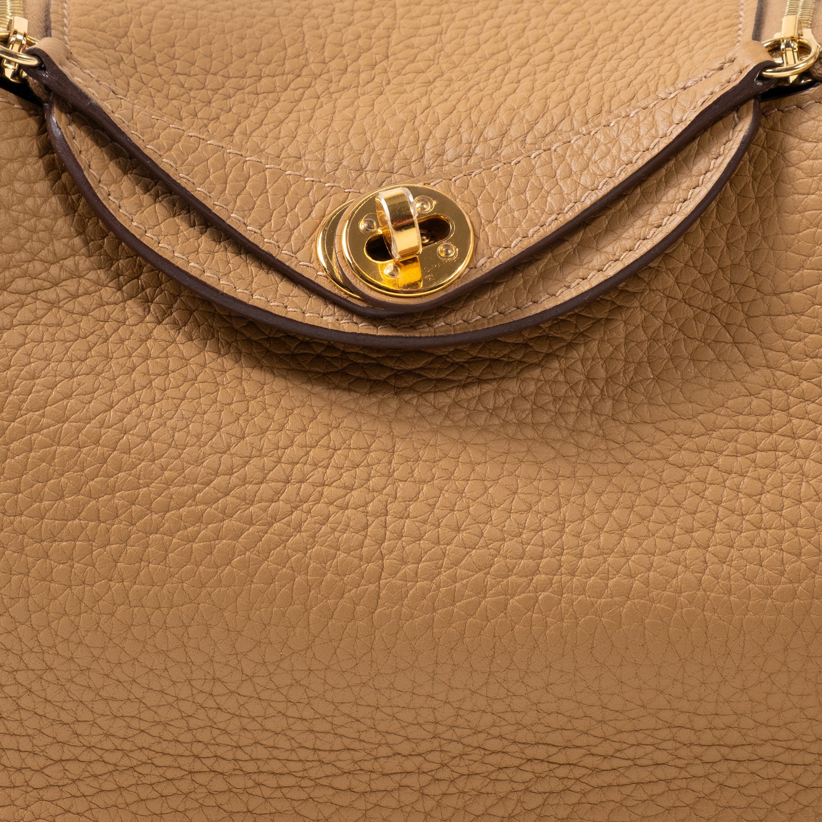 Hermes Mini Lindy Biscuit Gold Hardware