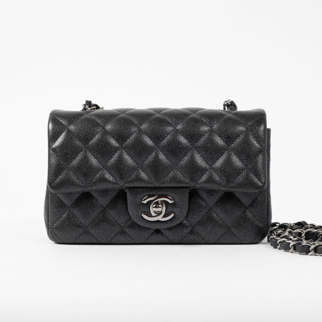 Chanel Classic Mini Rectangular Flap Bag in Black Caviar