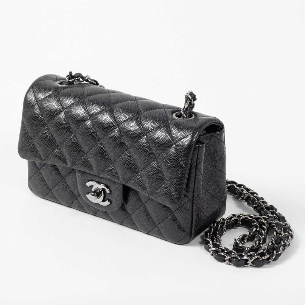 Chanel Classic Mini Rectangular Flap Bag in Black Caviar