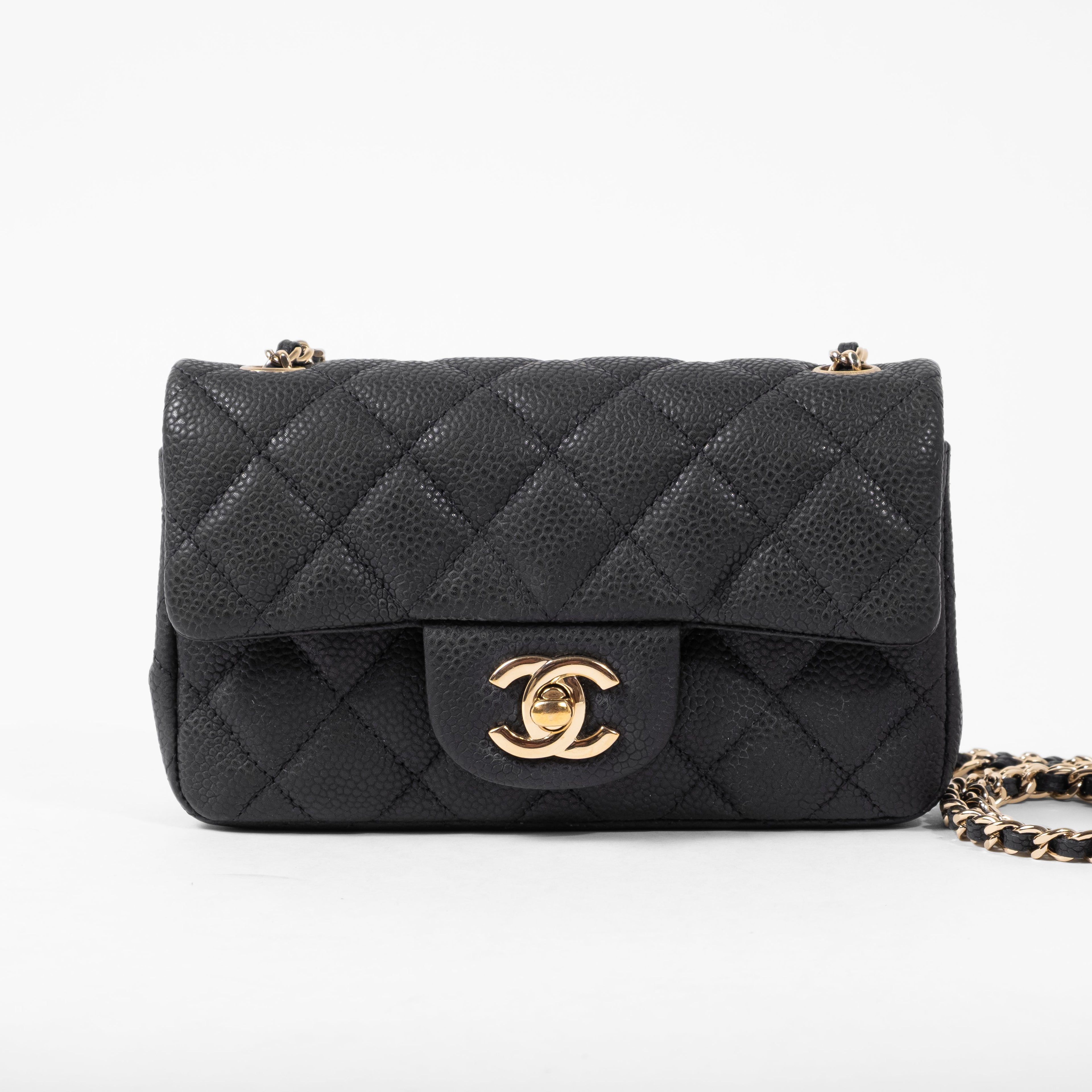Chanel Classic Extra Mini Black Caviar Gold Hardware