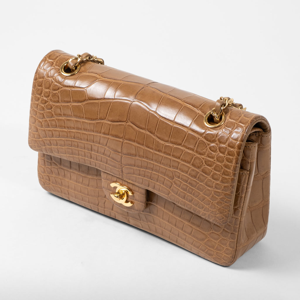 Chanel Medium Classic Flap in Crocodile Leather Gold Hardware