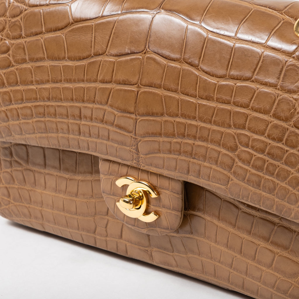 Chanel Medium Classic Flap in Crocodile Leather Gold Hardware