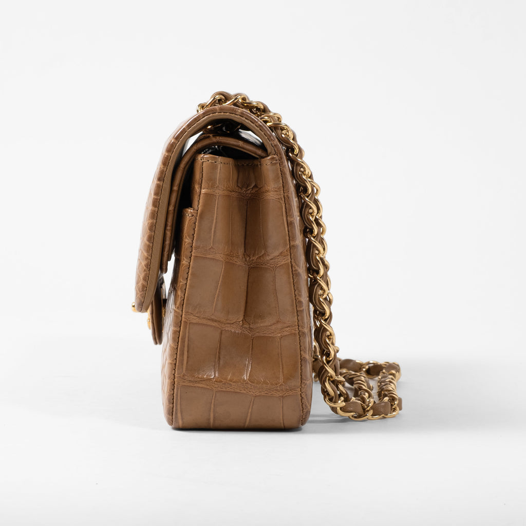 Chanel Medium Classic Flap in Crocodile Leather Gold Hardware