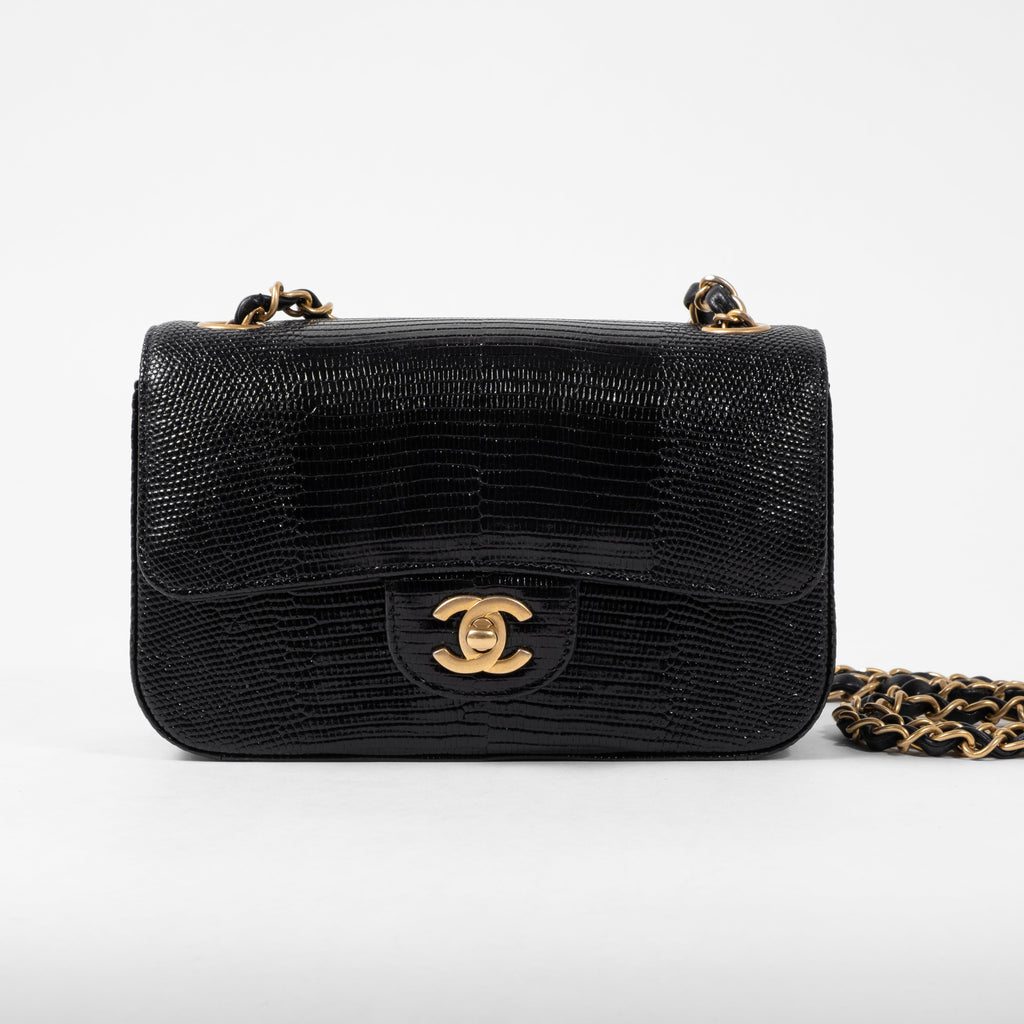 Chanel Mini Rectangular Flap Bag in Snakeskin Gold Hardware