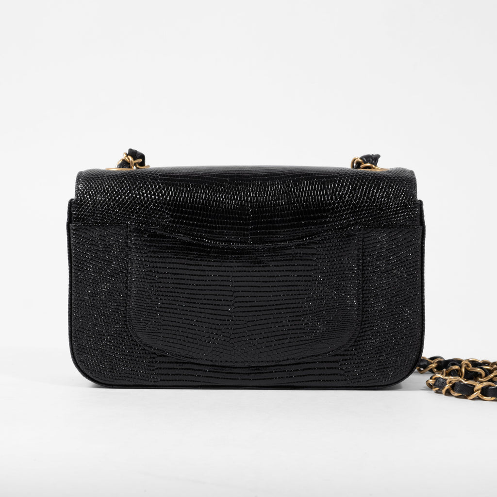 Chanel Mini Rectangular Flap Bag in Snakeskin Gold Hardware