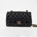 Chanel Mini Rectangular Flap in Black Caviar Gold Hardware