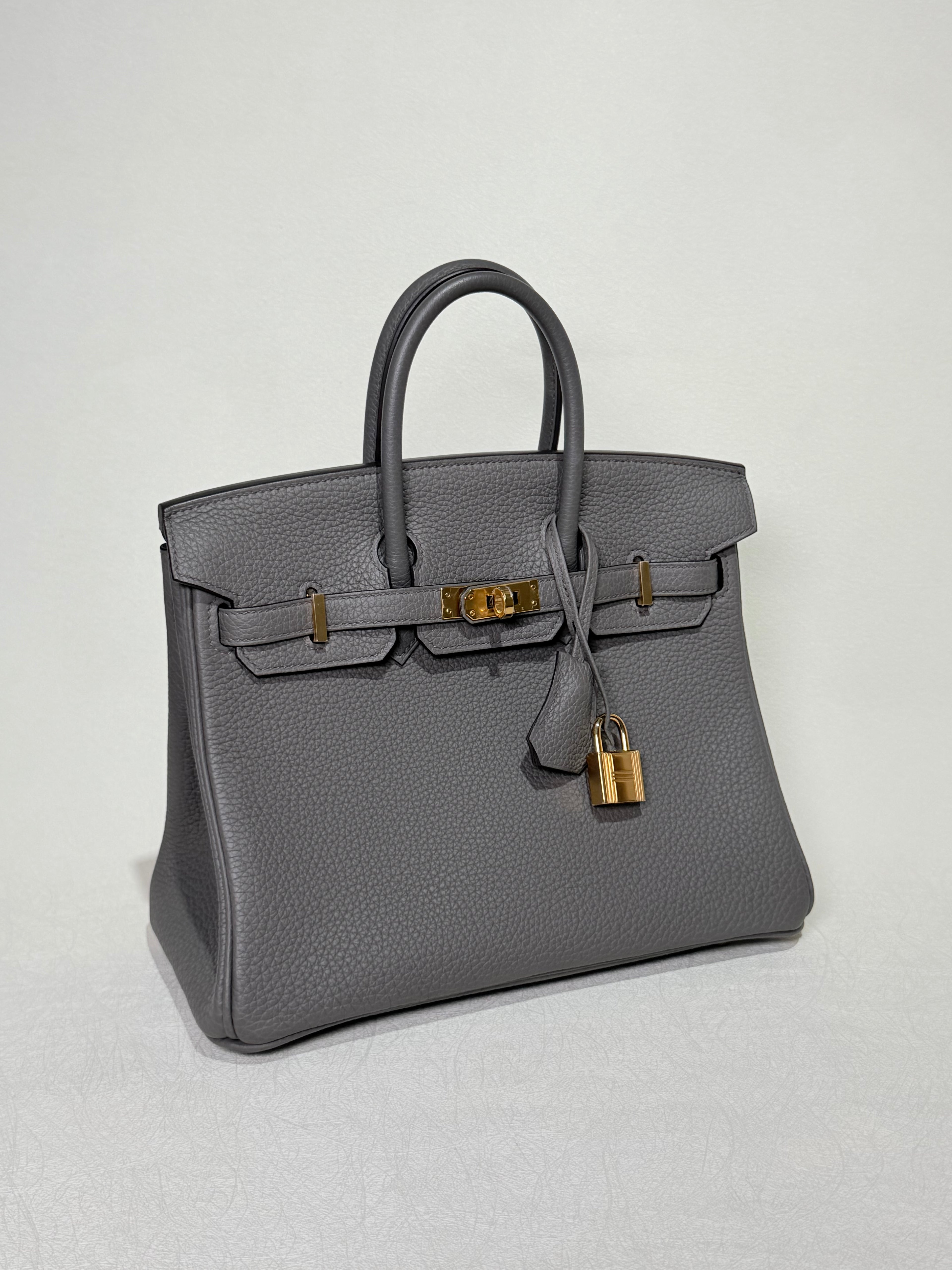 Hermès Birkin 25 Gris Etain Gold Hardware