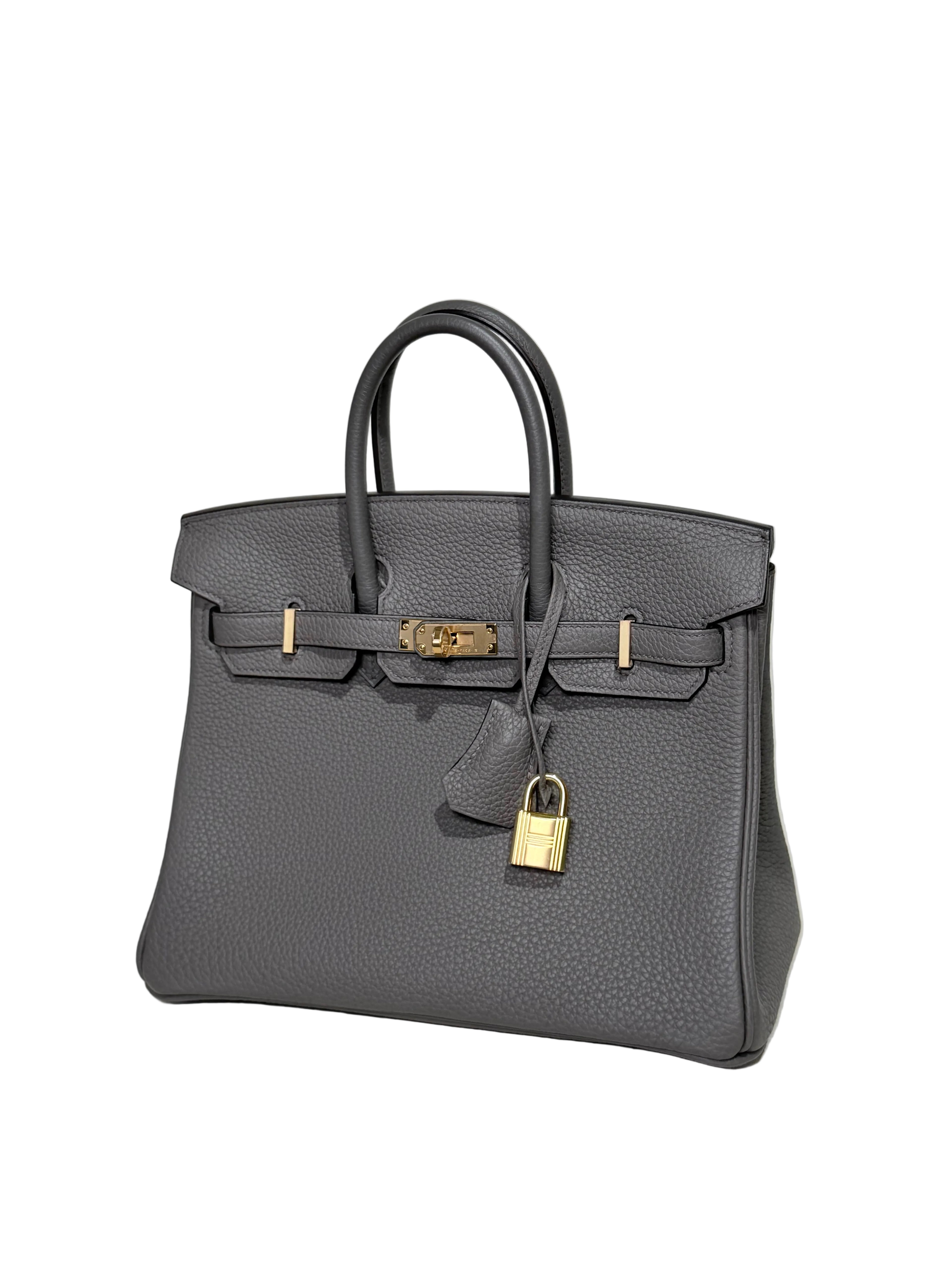 Hermès Birkin 25 Gris Etain Gold Hardware