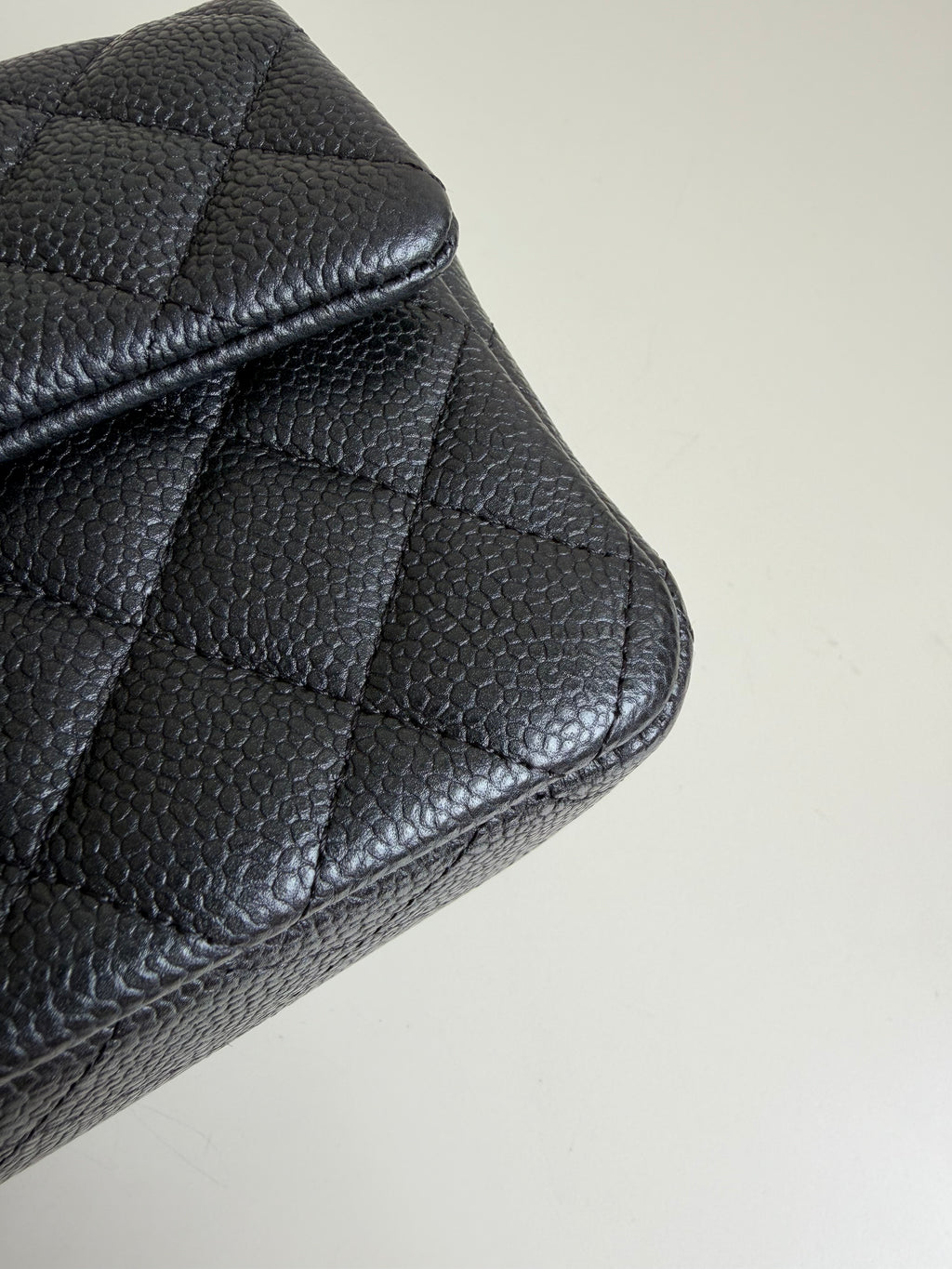 Chanel Mini Rectangular Flap in Black Caviar Matte Gold Hardware