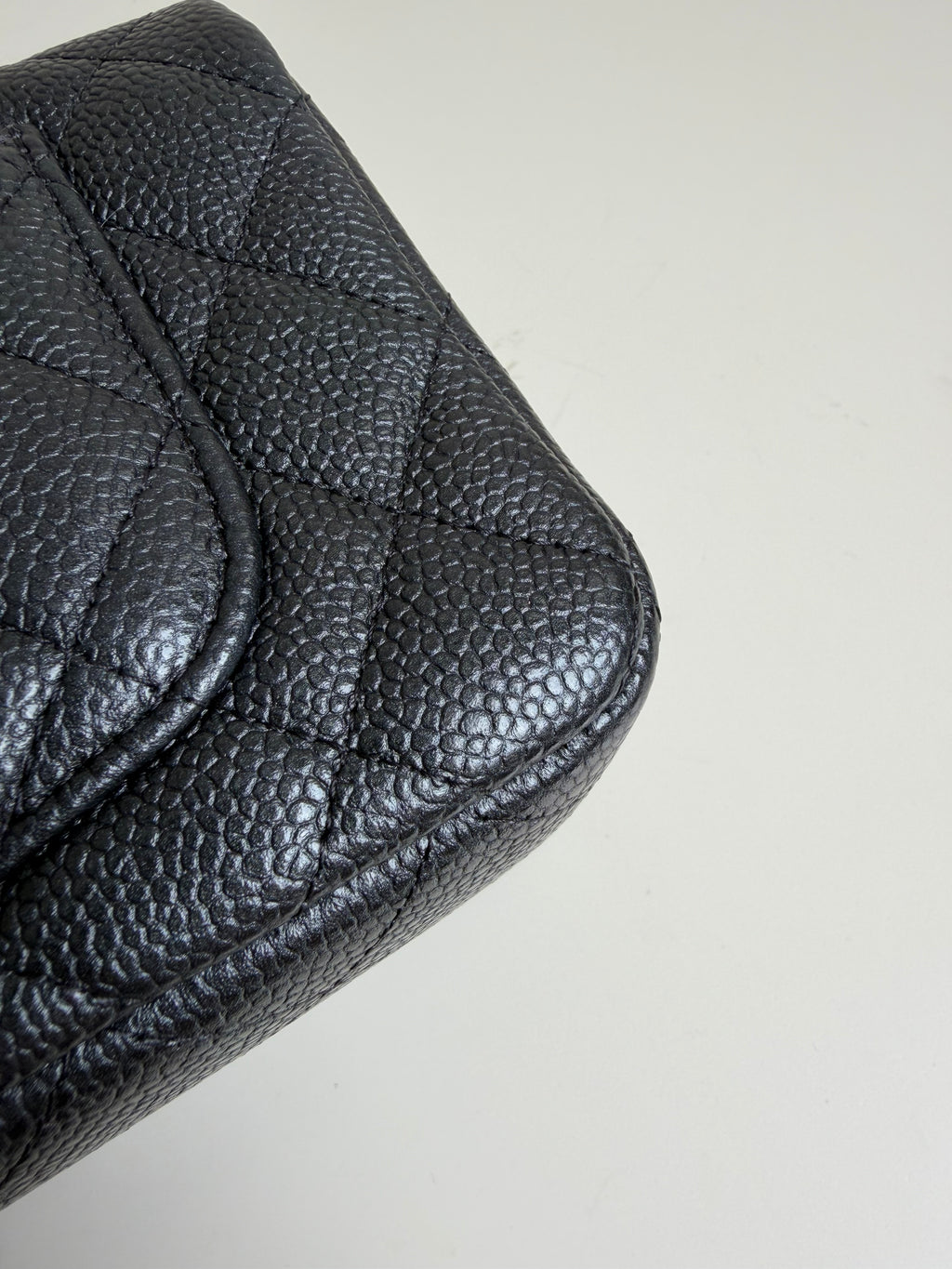 Chanel Mini Rectangular Flap in Black Caviar Matte Gold Hardware