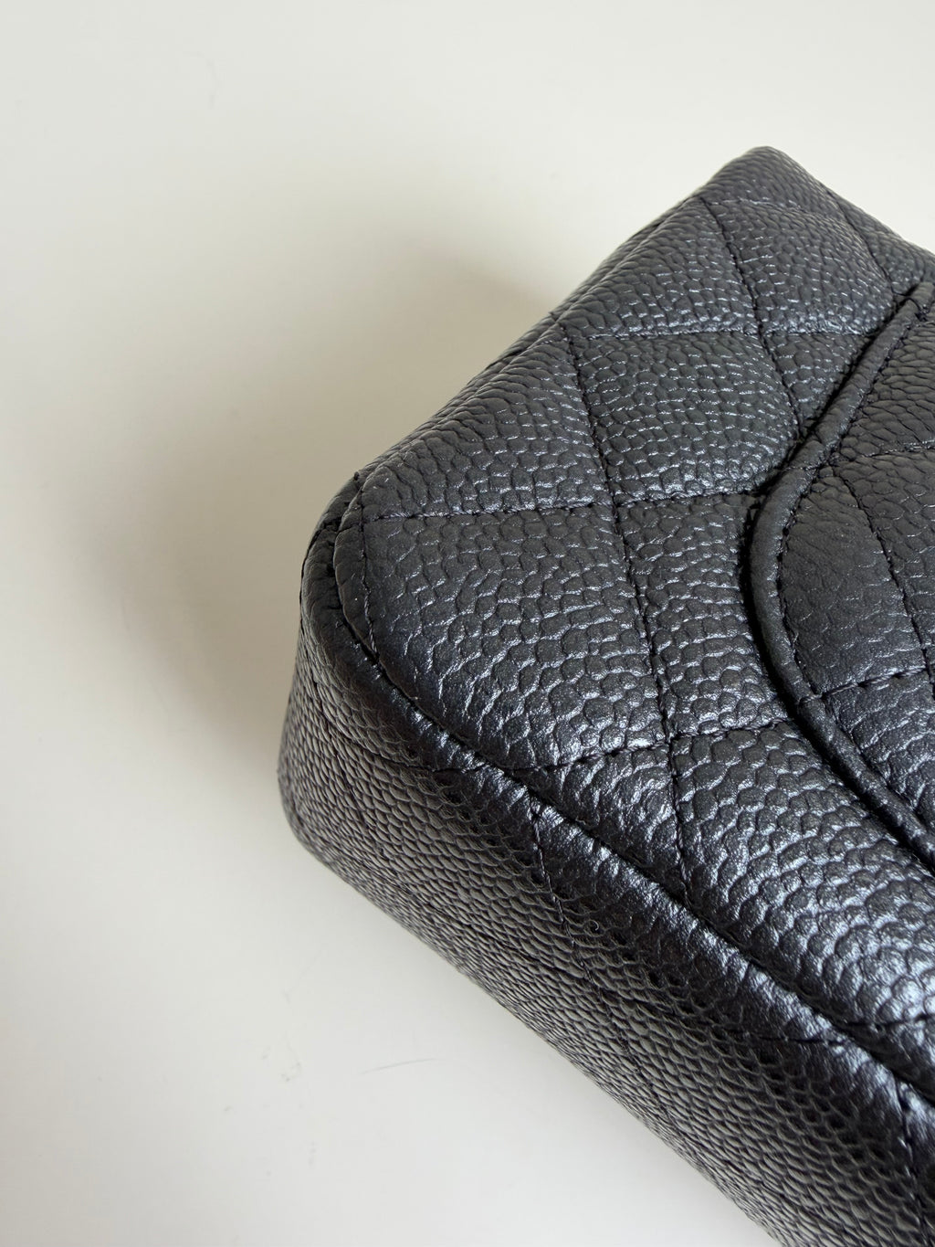 Chanel Mini Rectangular Flap in Black Caviar Matte Gold Hardware