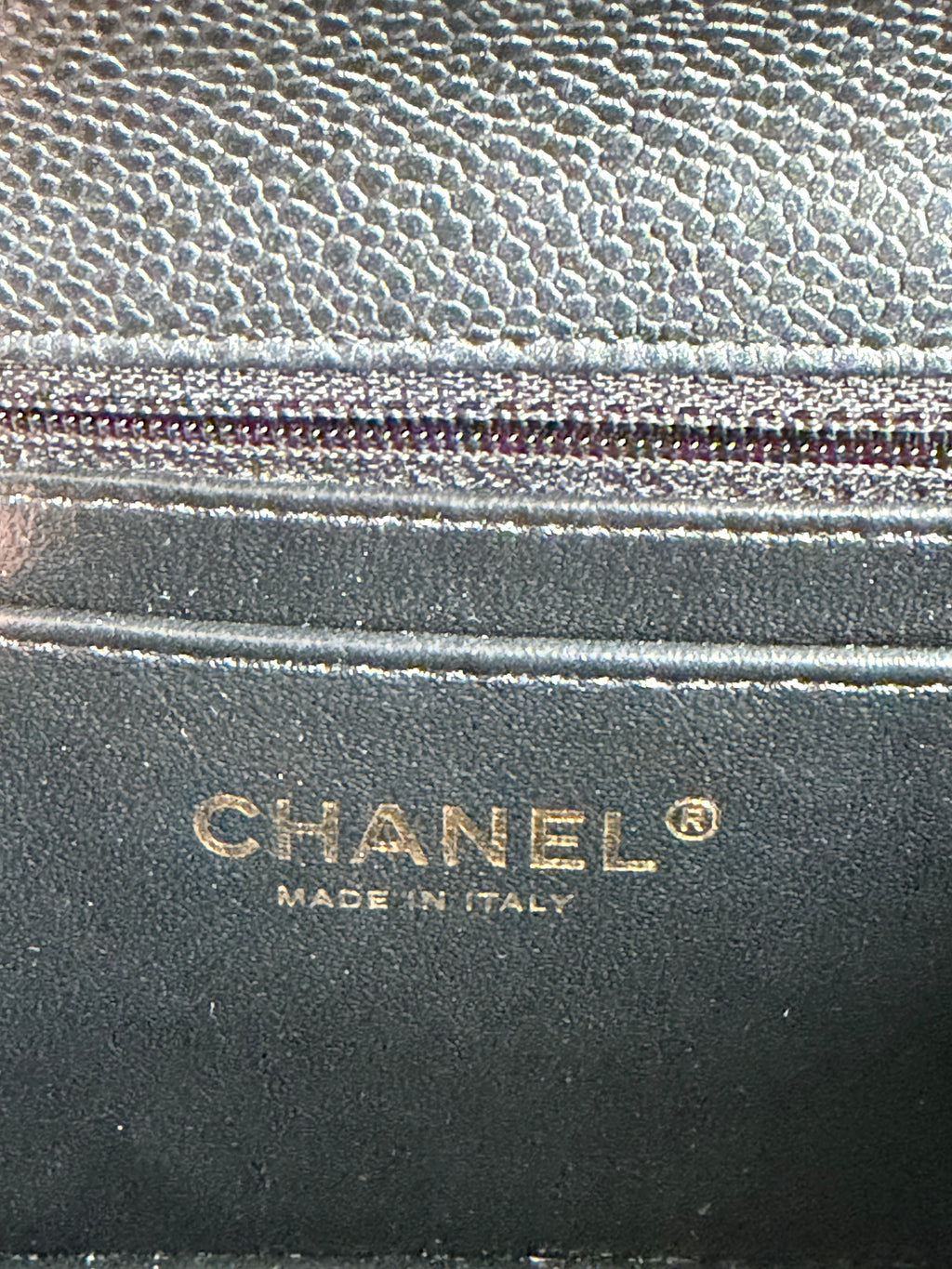 Chanel Mini Rectangular Flap in Black Caviar Matte Gold Hardware