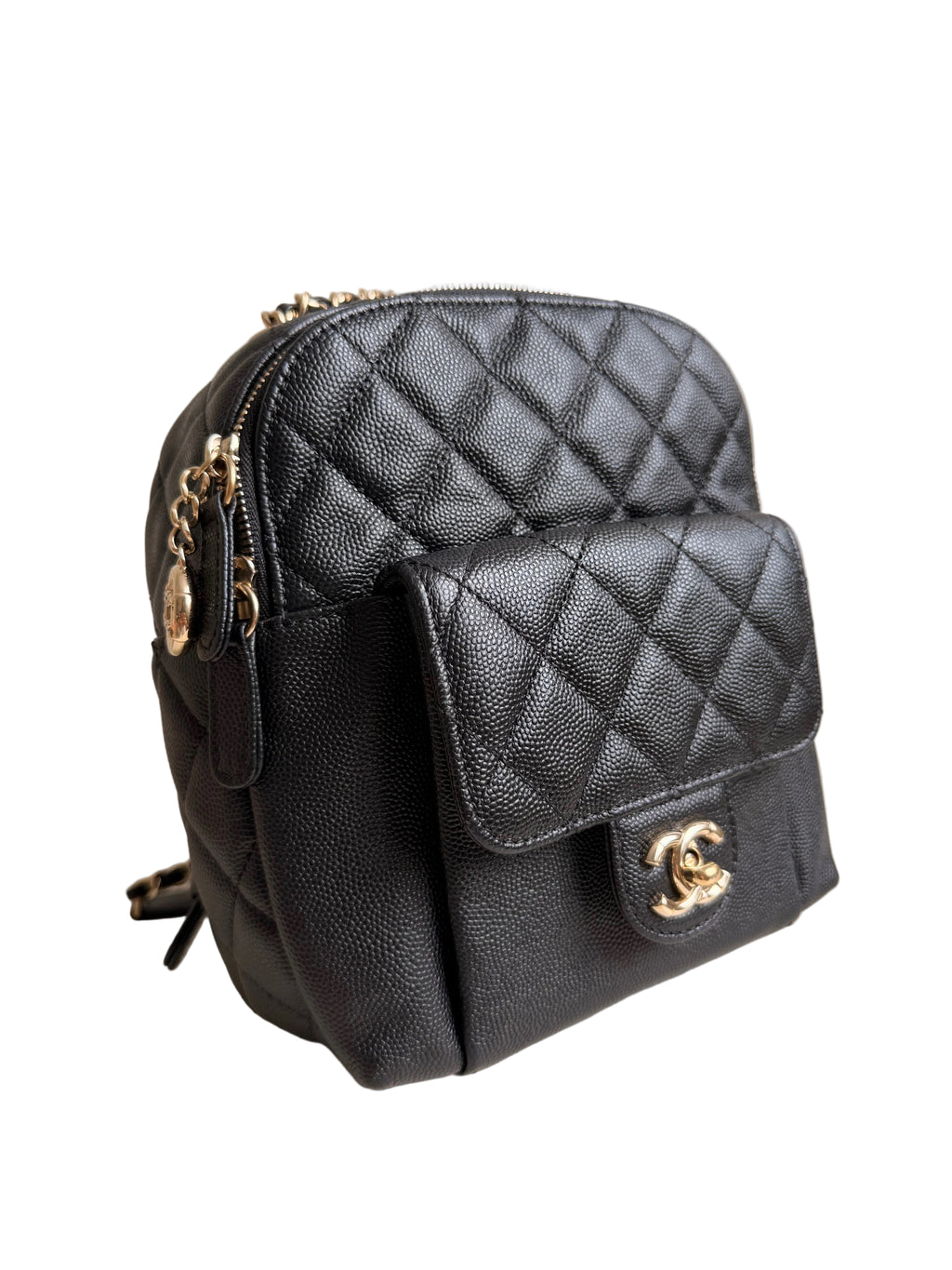 Chanel Mini Day Backpack in Black Caviar Gold Hardware