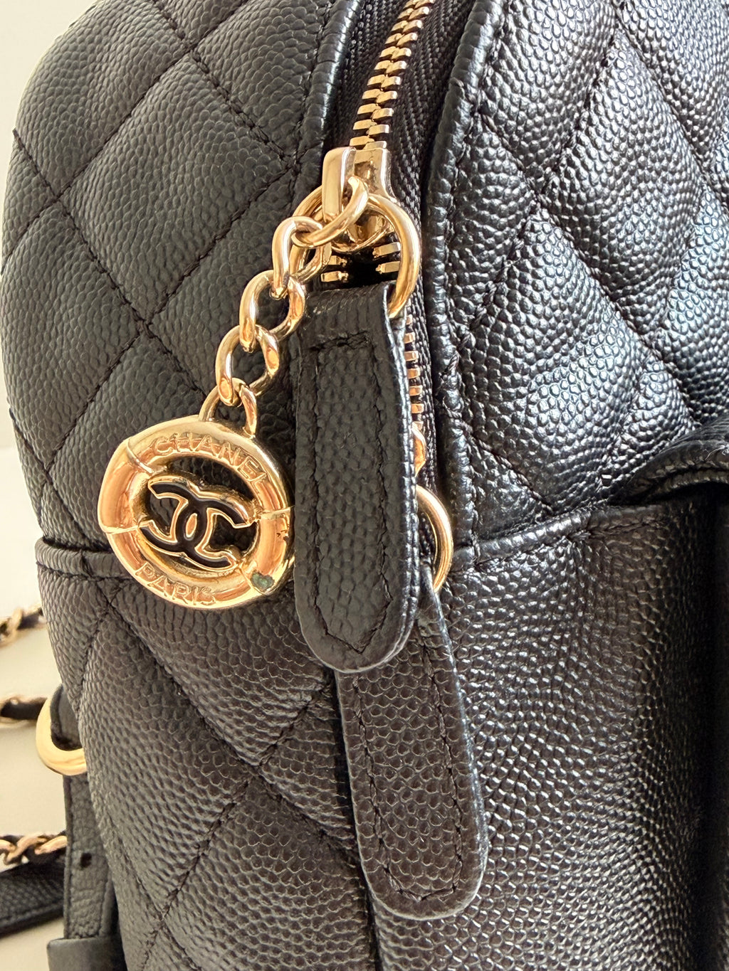 Chanel Mini Day Backpack in Black Caviar Gold Hardware