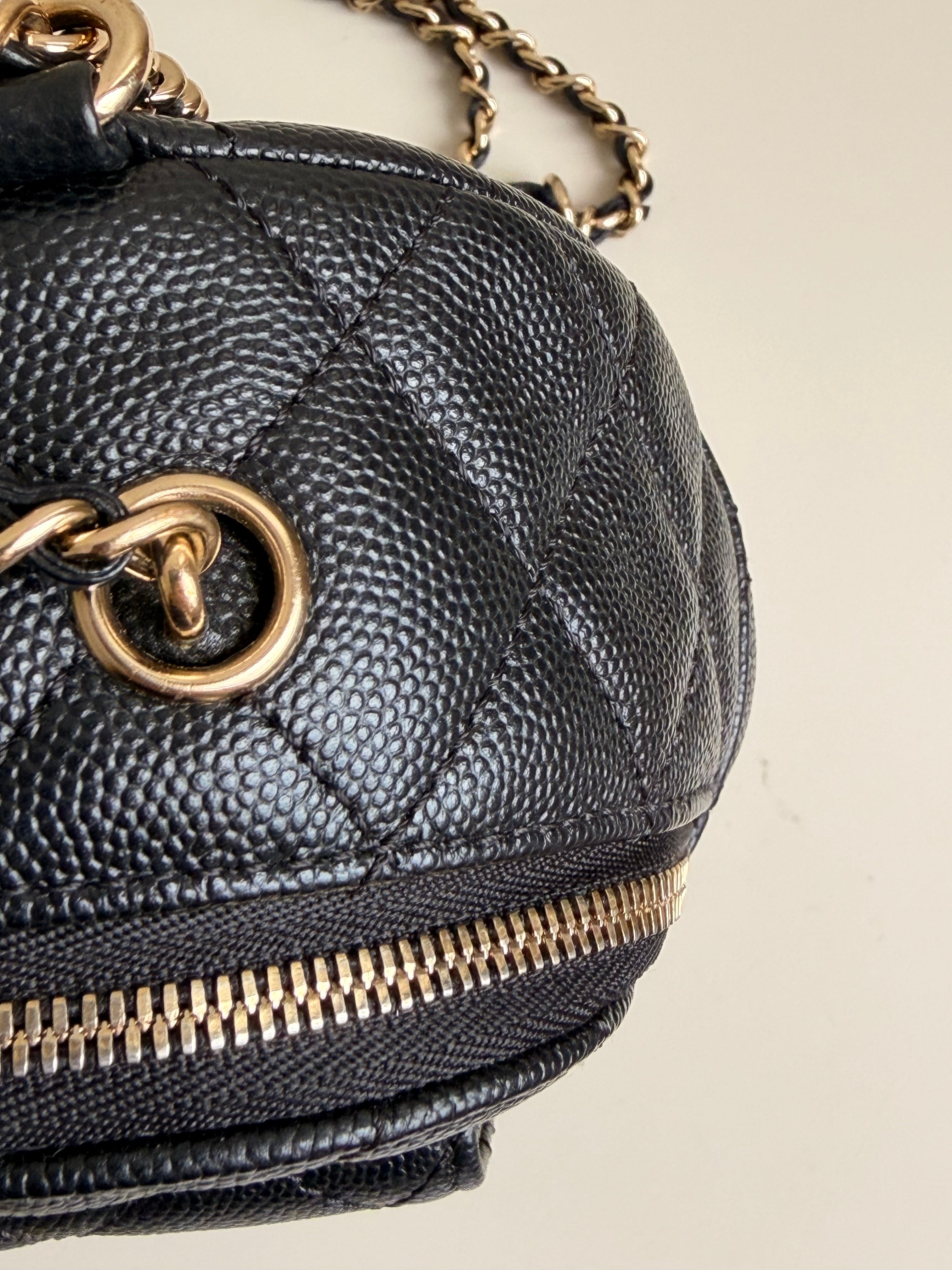Chanel Mini Day Backpack in Black Caviar Gold Hardware