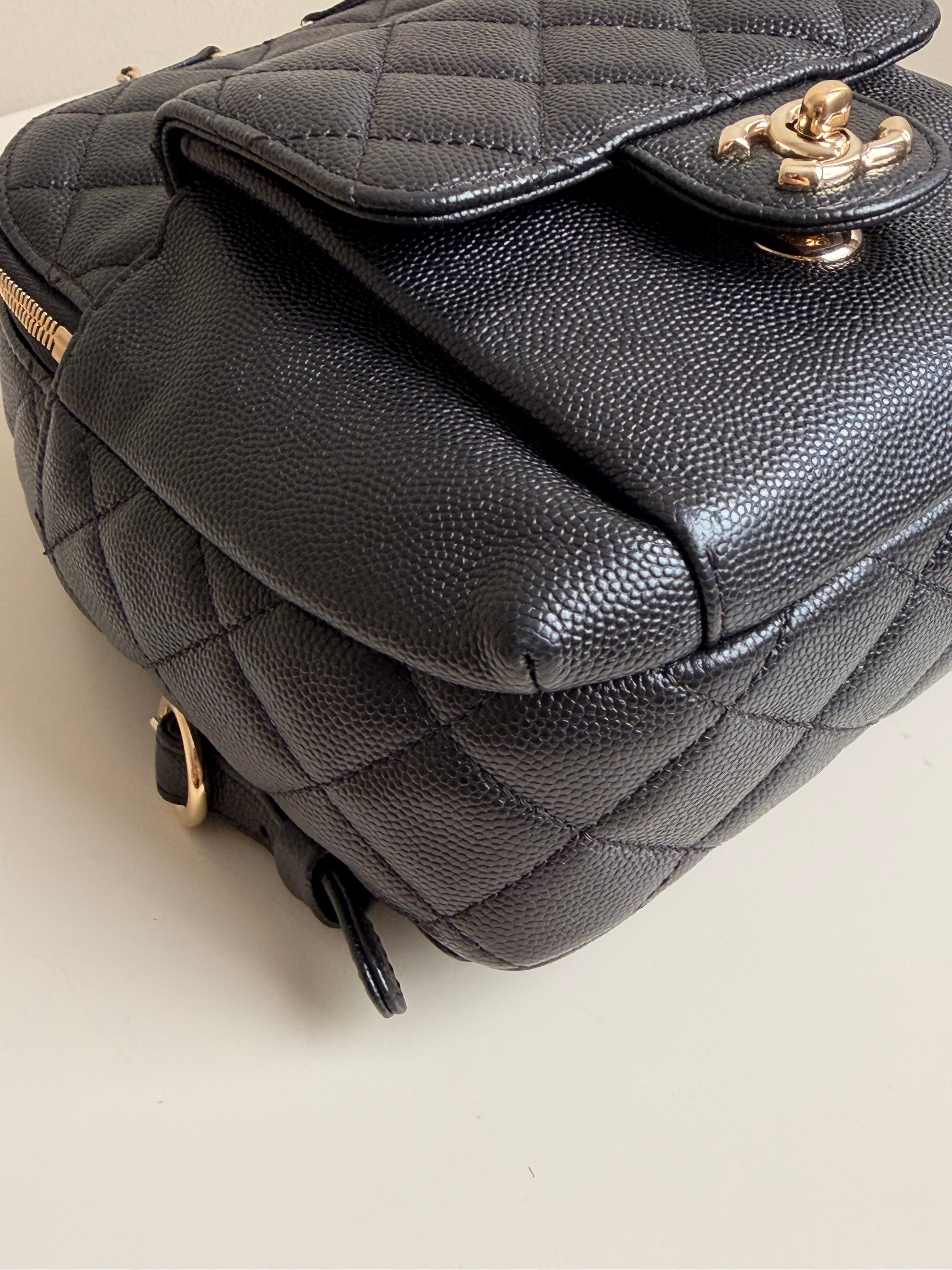 Chanel Mini Day Backpack in Black Caviar Gold Hardware