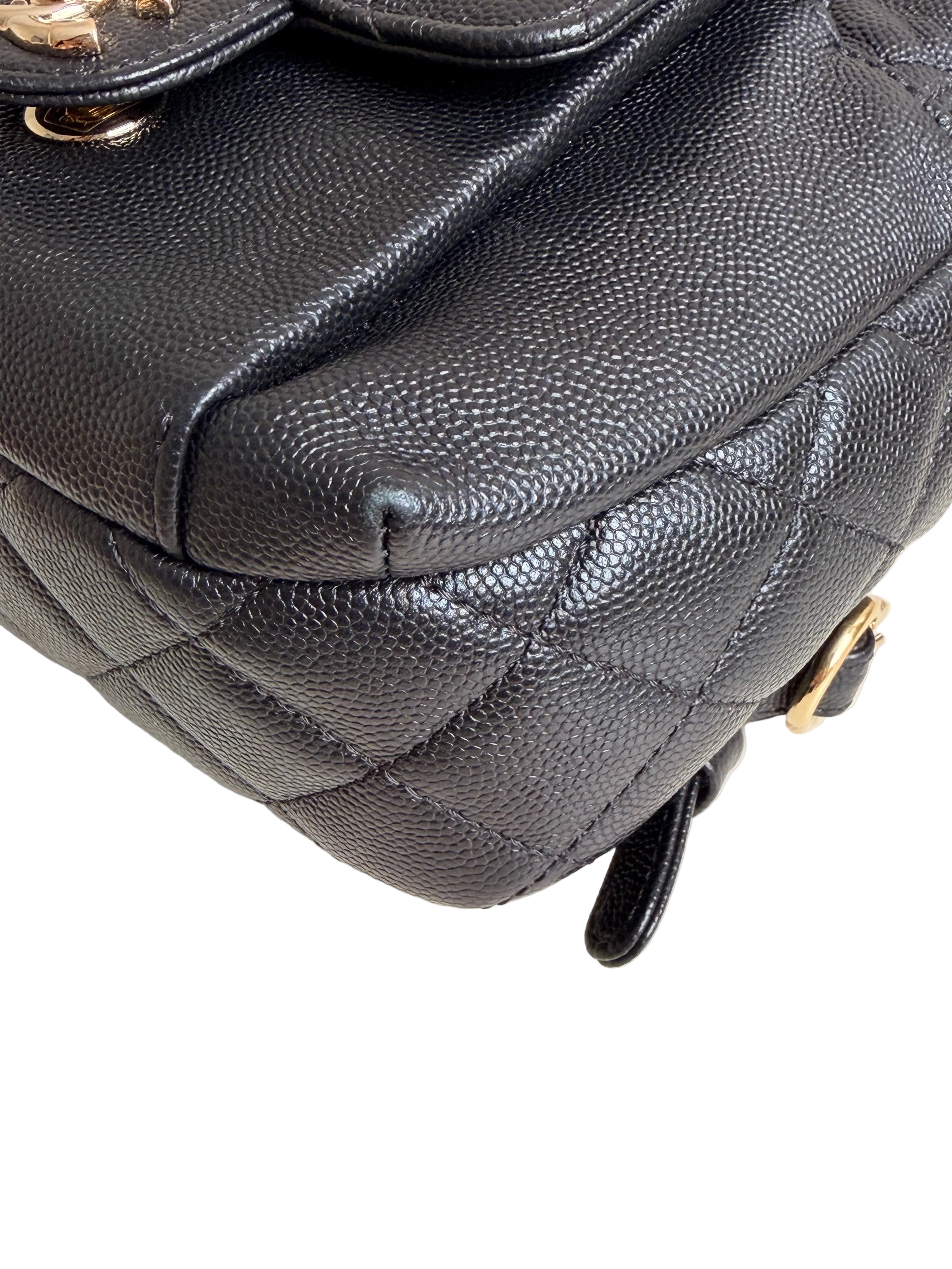 Chanel Mini Day Backpack in Black Caviar Gold Hardware