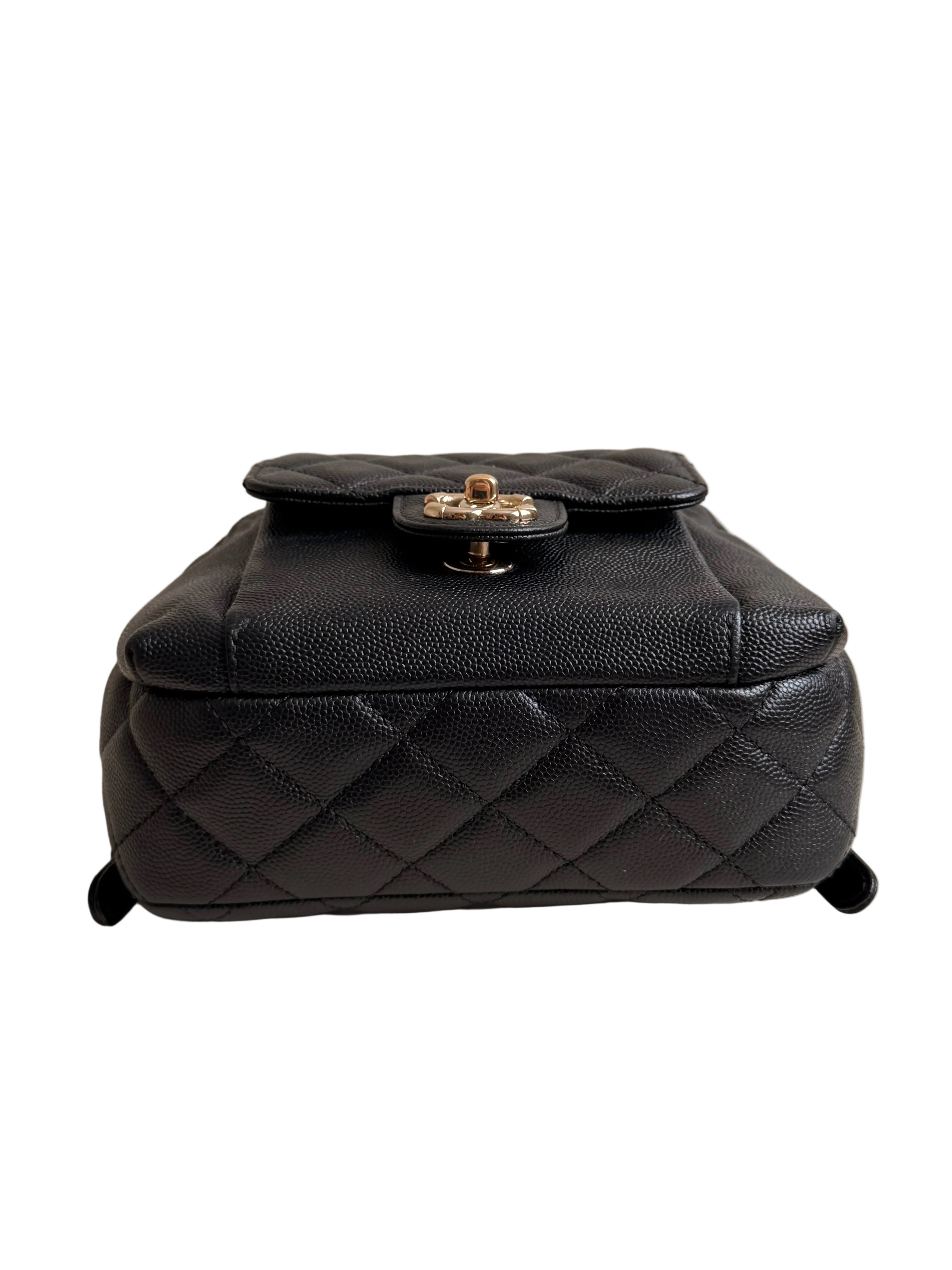 Chanel Mini Day Backpack in Black Caviar Gold Hardware