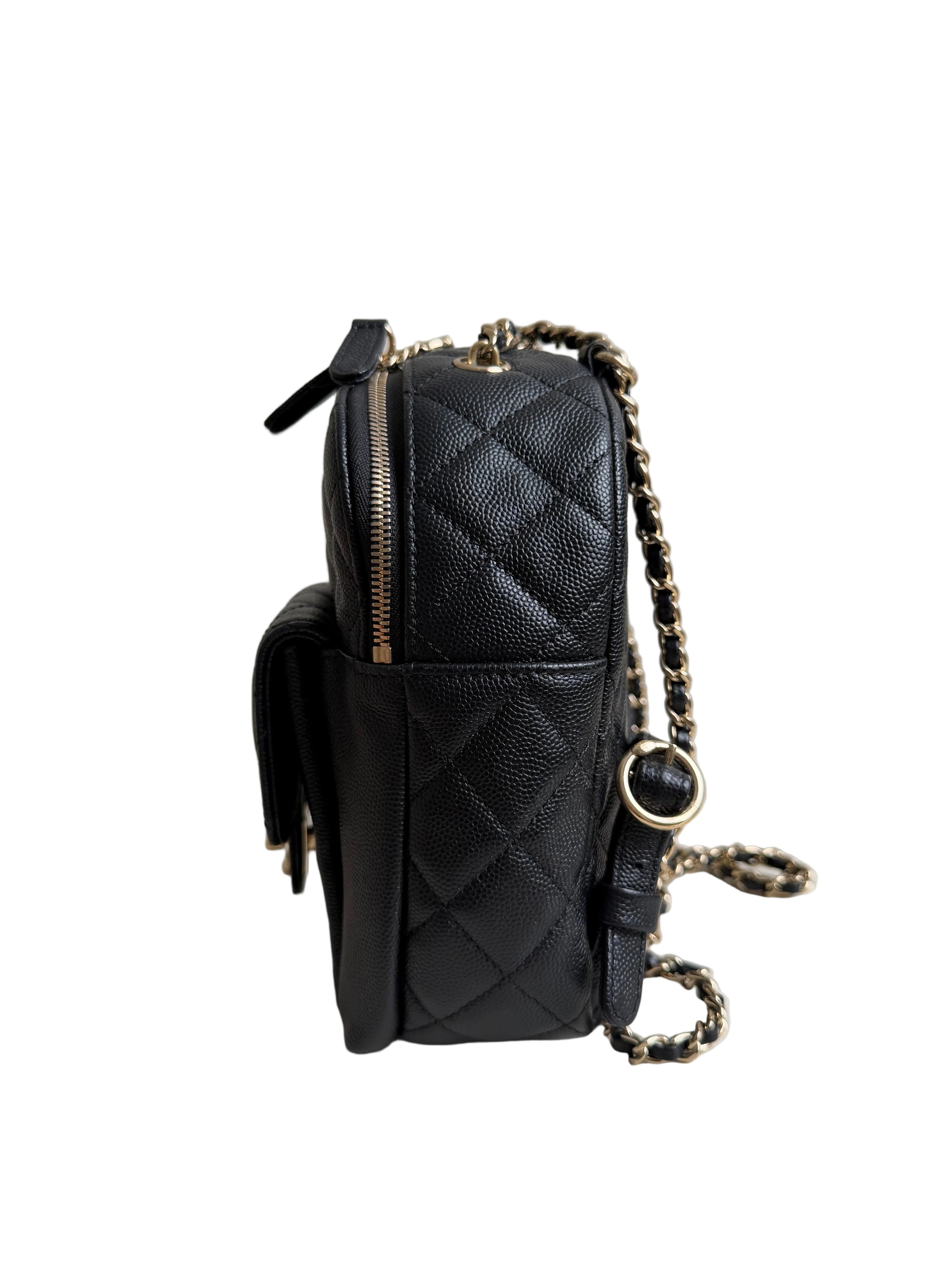 Chanel Mini Day Backpack in Black Caviar Gold Hardware