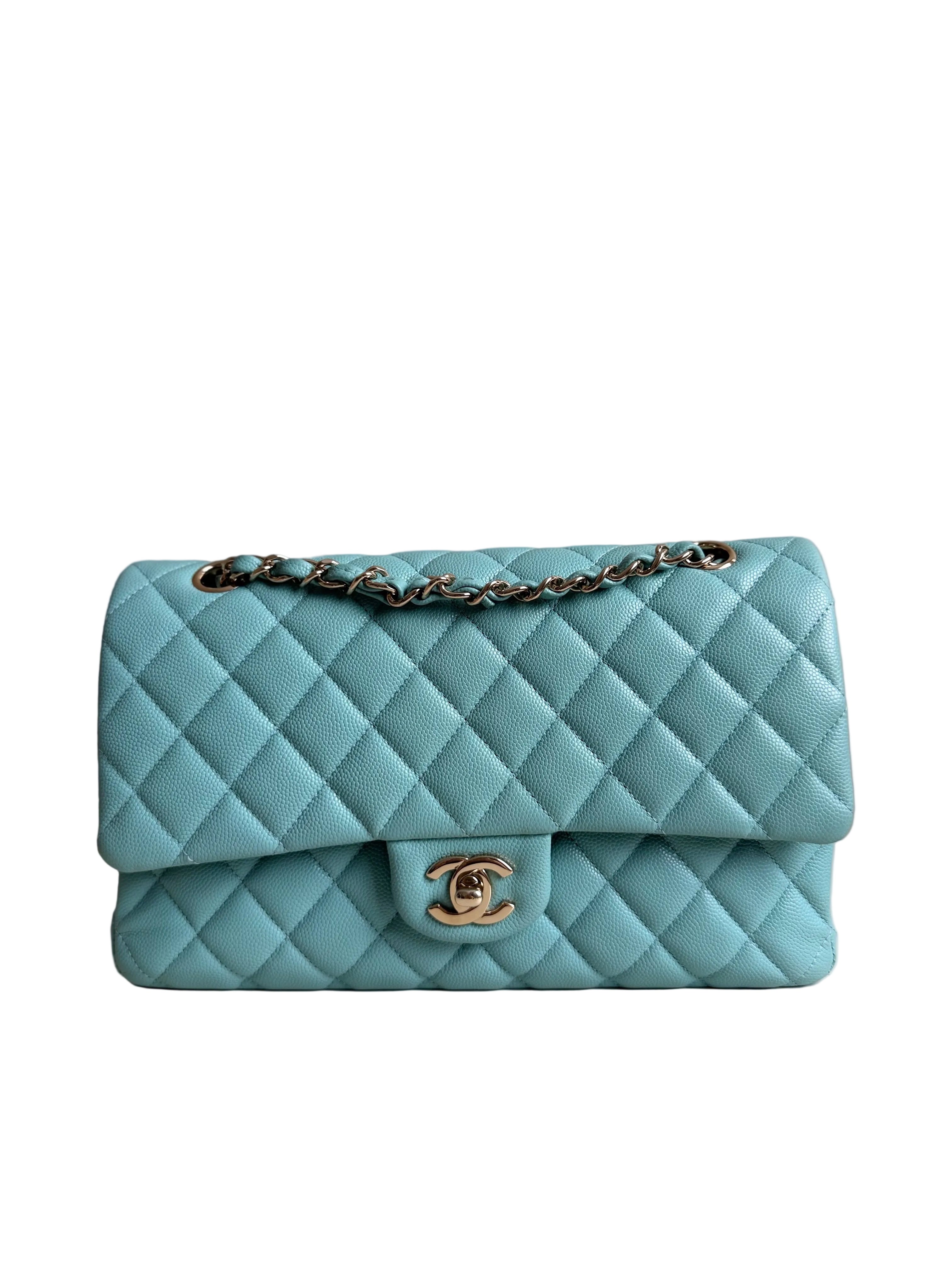 Chanel Medium Classic Double Flap in Tiffany Caviar Gold Hardware