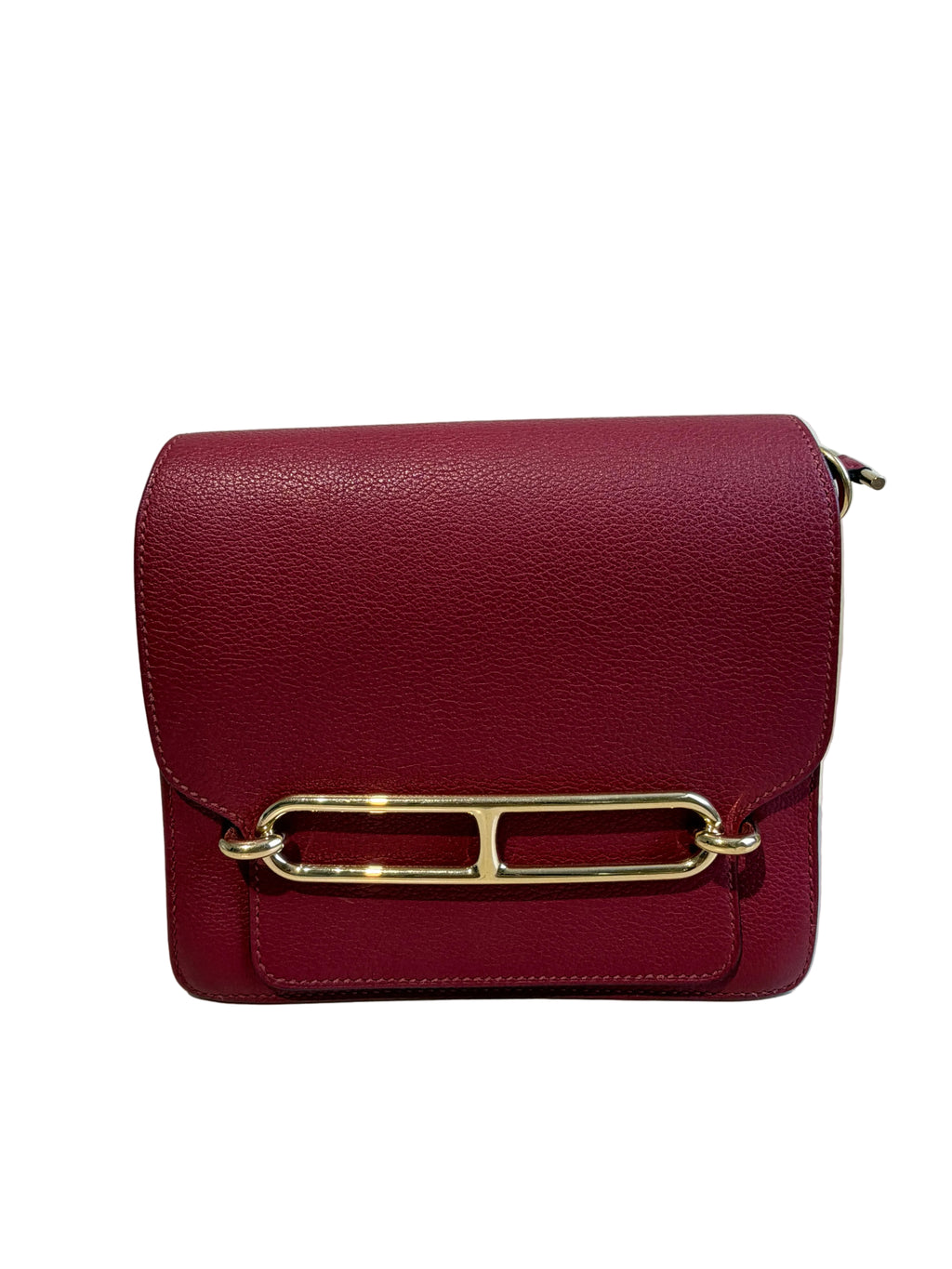 Hermès Mini Roulis in Rouge Grenat Gold Hardware