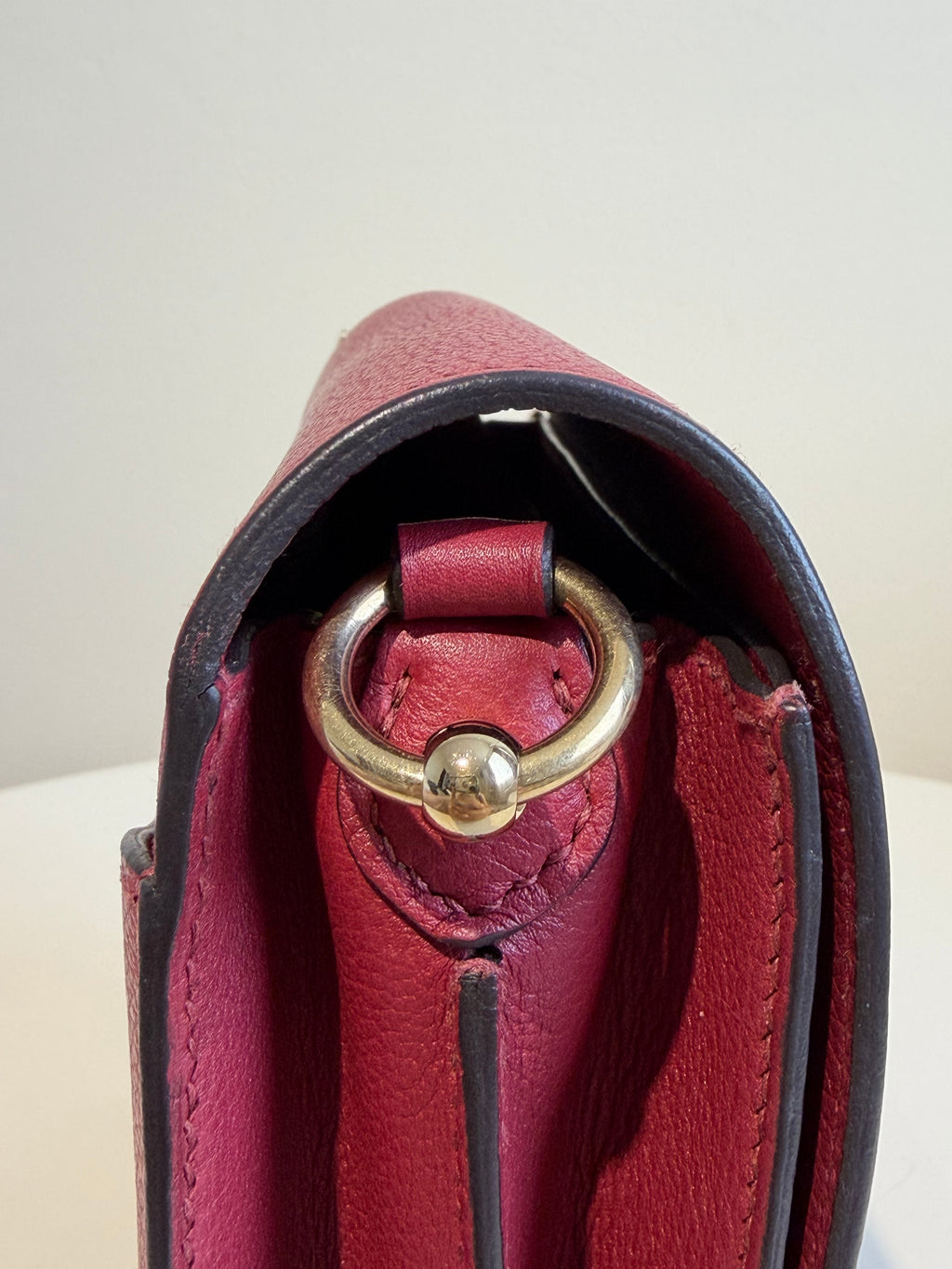 Hermès Mini Roulis in Rouge Grenat Gold Hardware