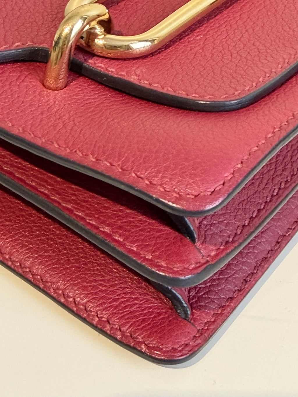 Hermès Mini Roulis in Rouge Grenat Gold Hardware