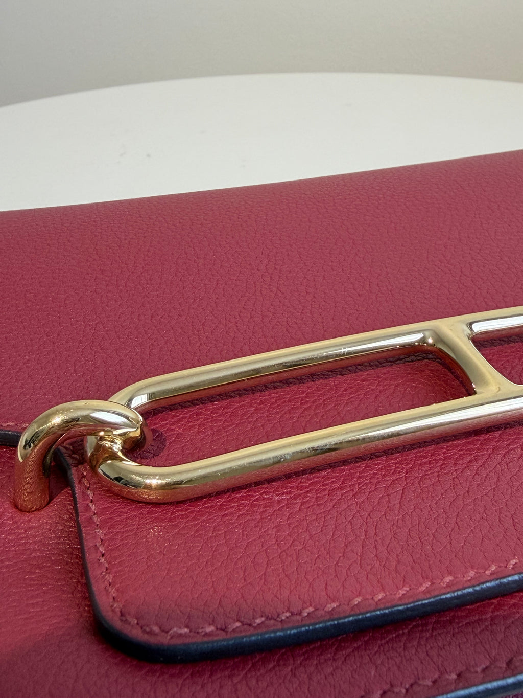 Hermès Mini Roulis in Rouge Grenat Gold Hardware